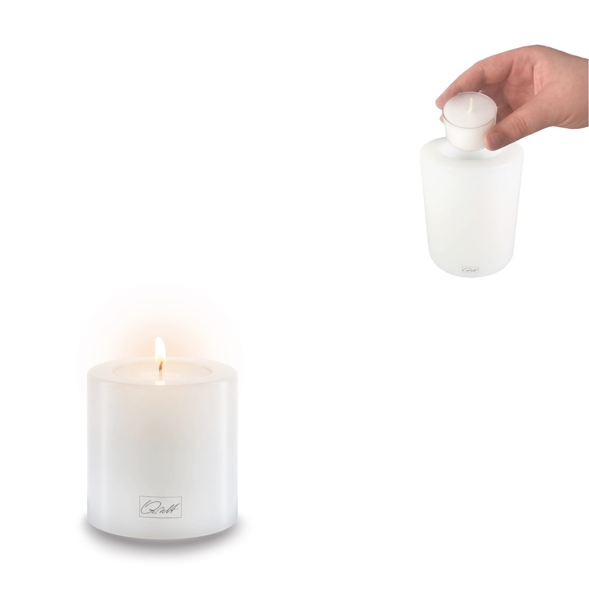 Qult Teelichthalter Farluce Trend - Durchm. 6cm Teelichthalter in Kerzenform Dauerkerze