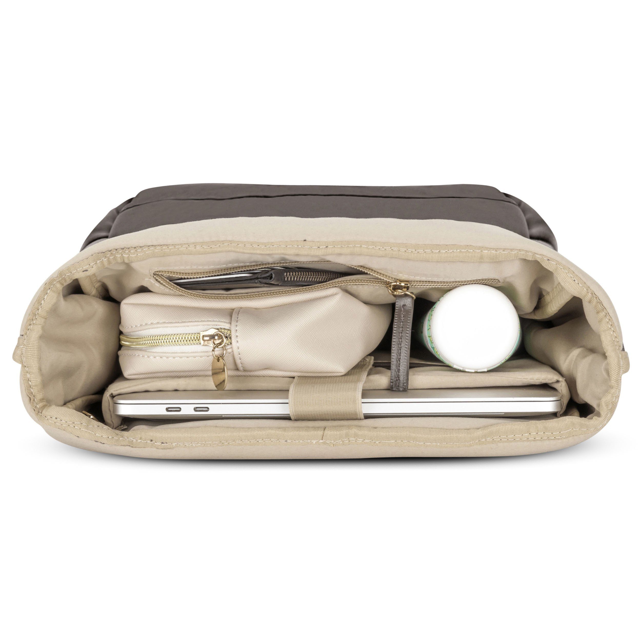 Expatrié Cityrucksack Adele Laptop Rolltop Damen Wasserabweisend (1-tlg), Hochwertiges Kunstleder, Wasserabweisend