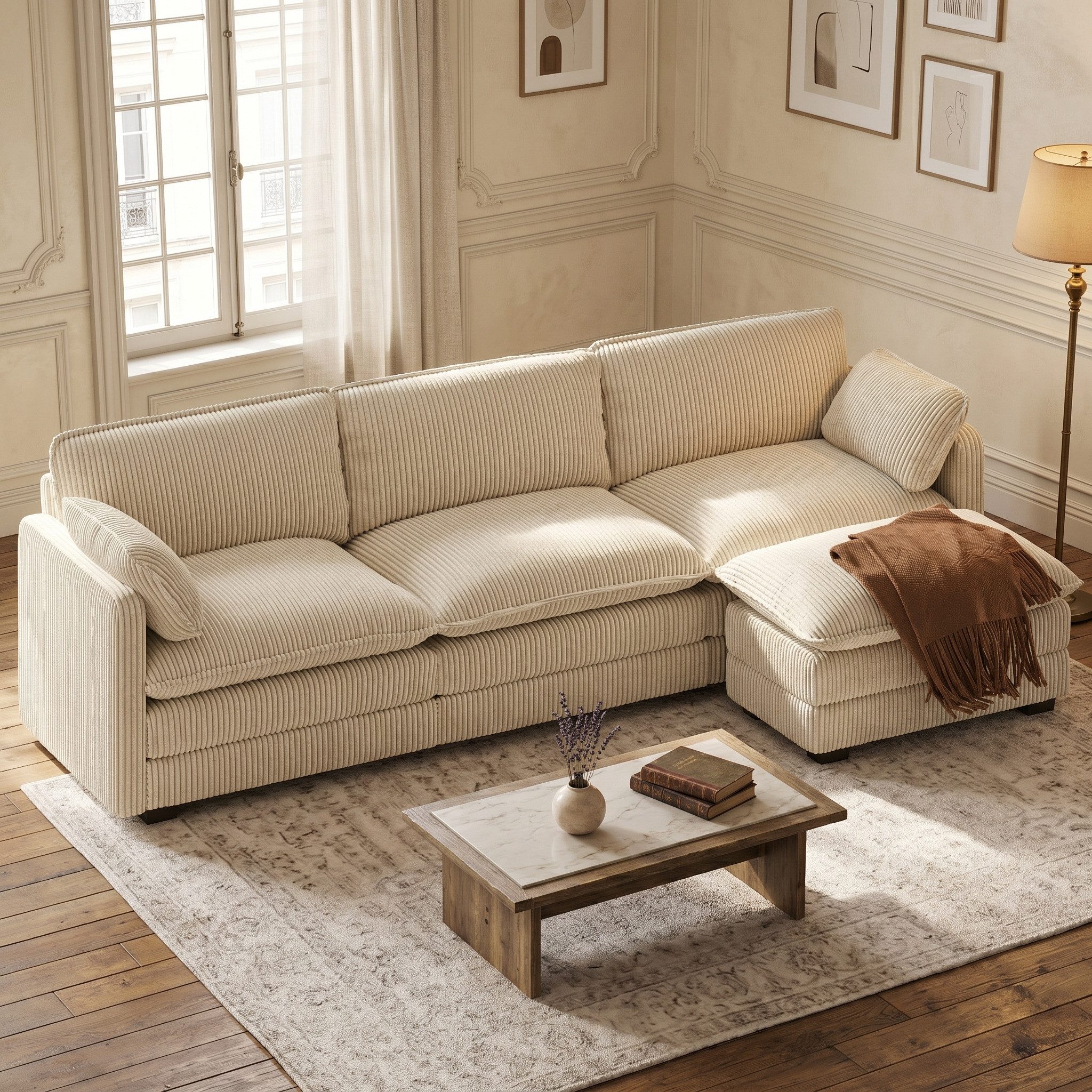 Bealife Ecksofa Sofa mit Recamiere, Wohnlandschaft, L-Form, B: 160/240 cm, Weich wie eine Wolke