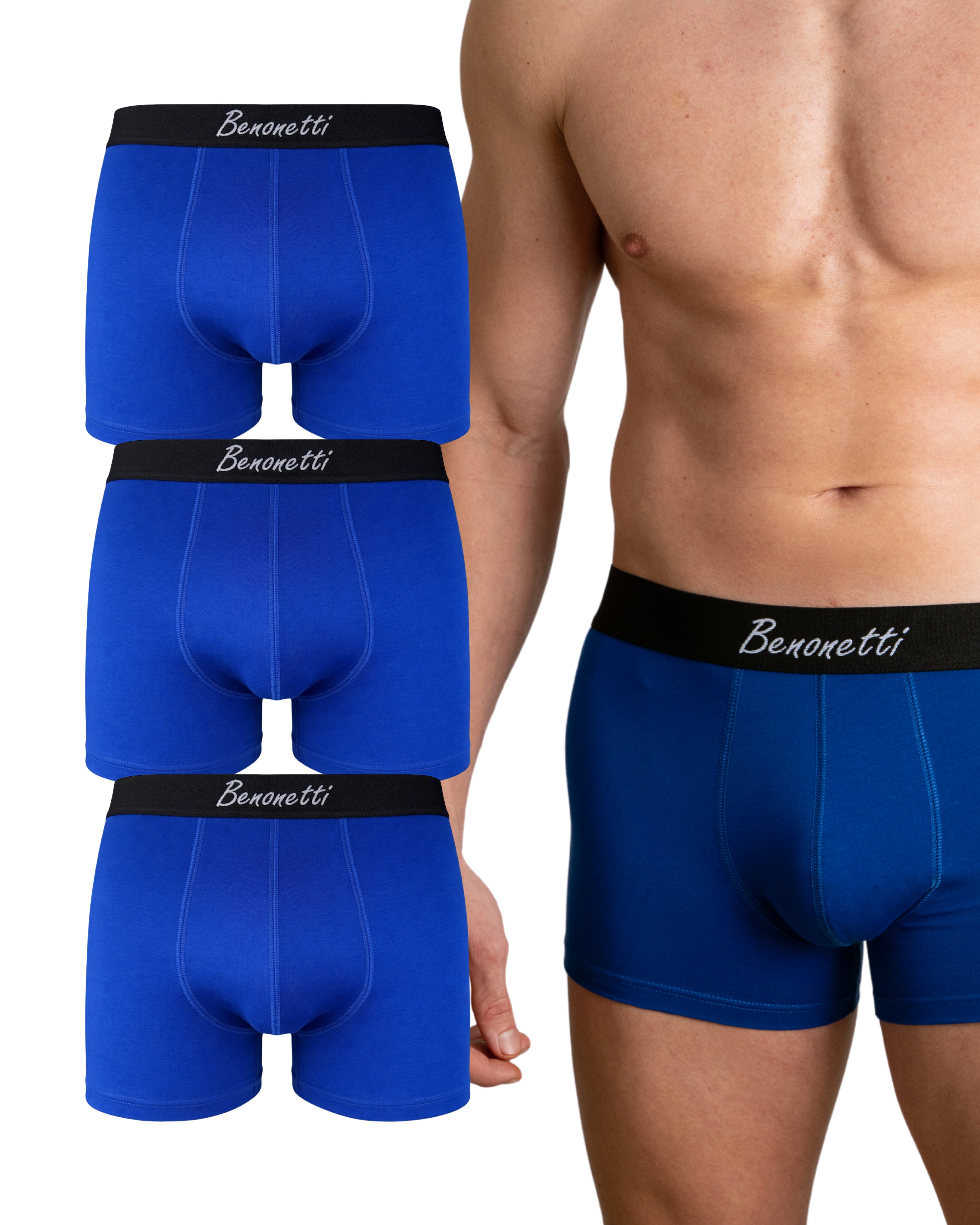 Benonetti Boxershorts 3er & 6er Pack aus Baumwolle mit hoher Tragekomfort (Packung, 3-St., 3er-Pack, Packung) Mit Komfortbund und Logo, ohne kratzenden Zettel