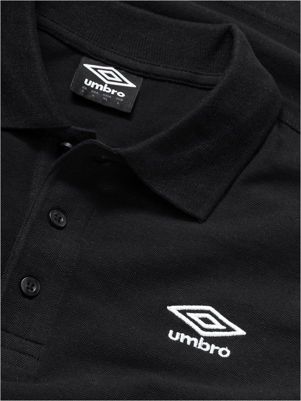 schwarz Piqué-Gewebe Poloshirt körniges aus Baumwolle Umbro