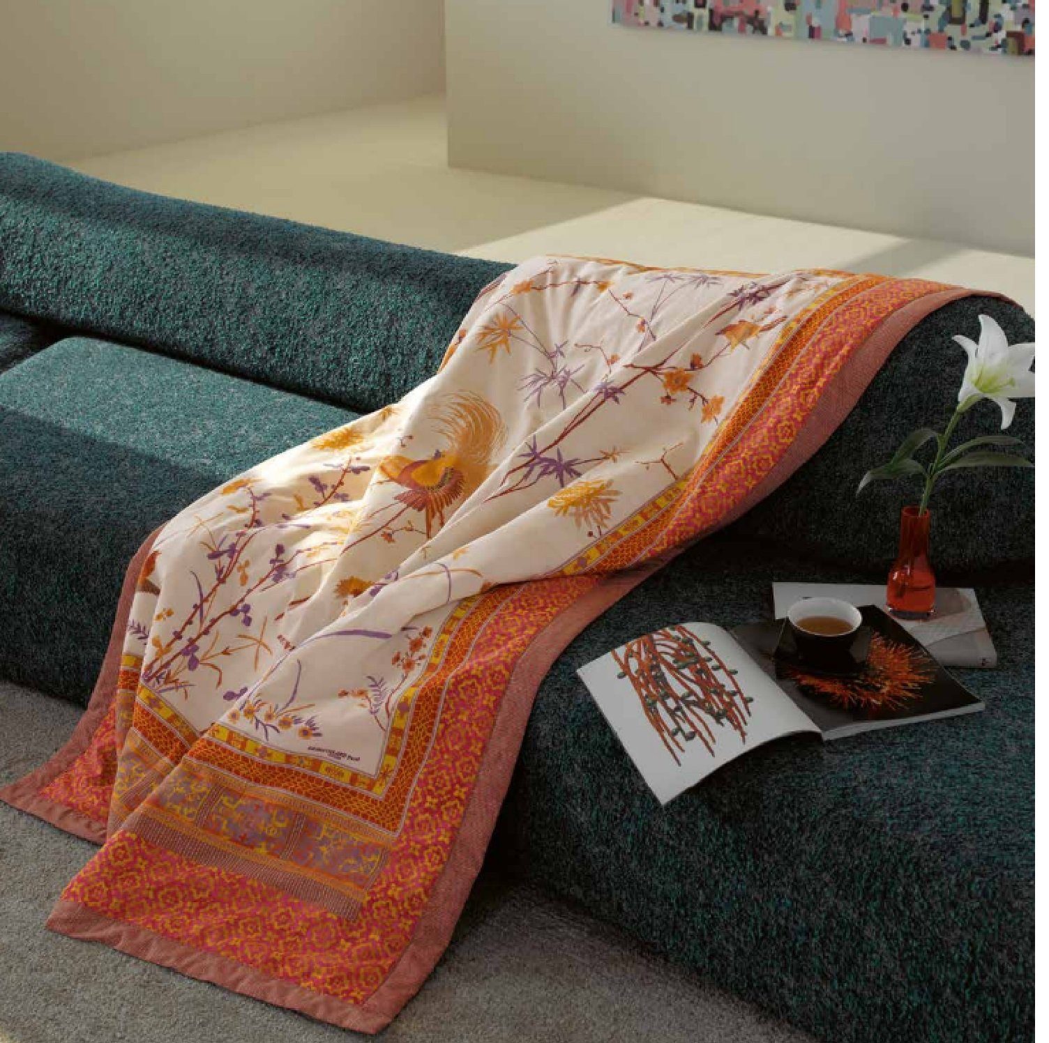 Plaid bassetti Plaid Fong 135x190 cm klassisch schön, Bassetti, Baumwolle versteppt mit Polyestervlies