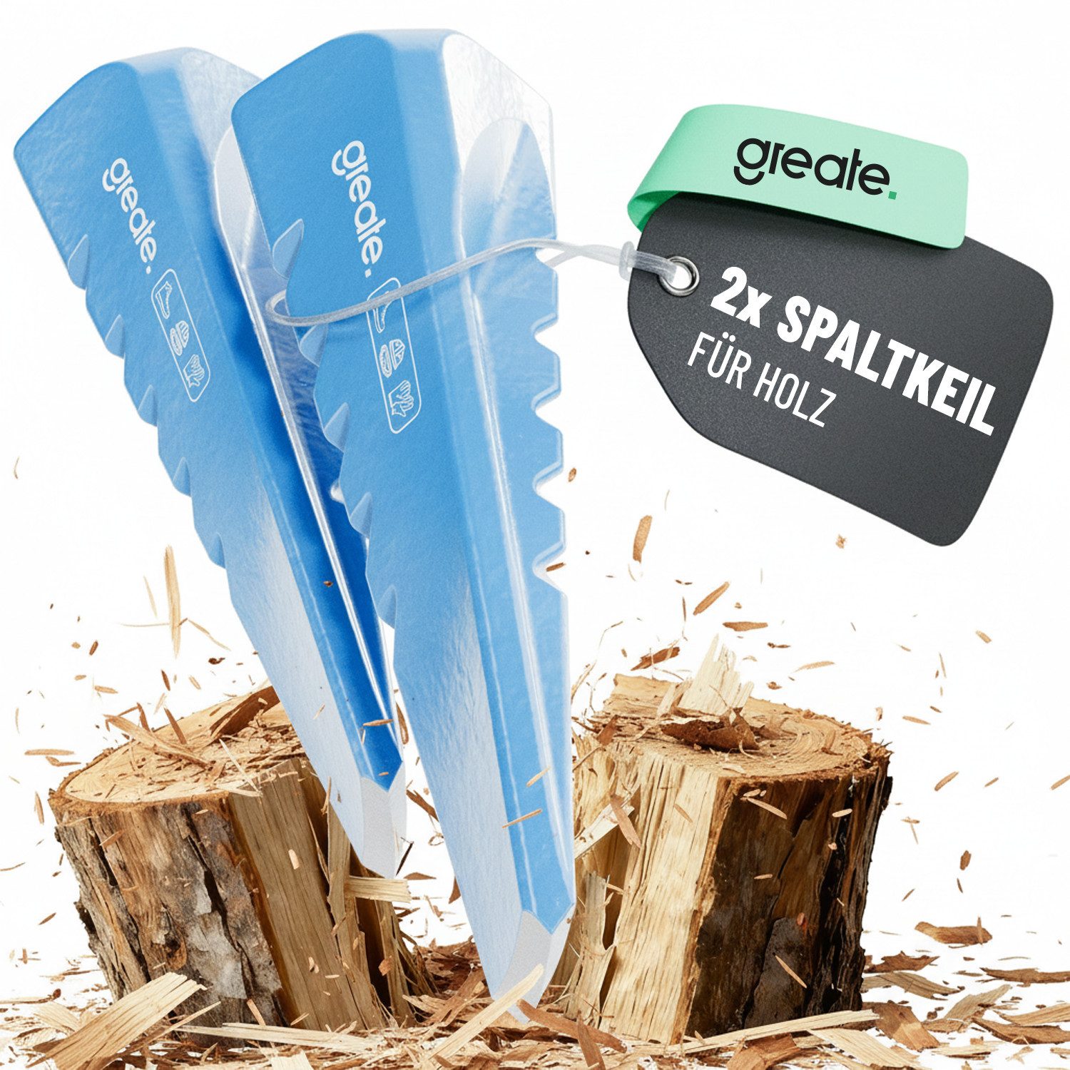 greate. Drehspaltkeil 2x Spaltkeil für Holz aus Stahl - Drehspaltkeil, Holzspalter Keil, (2-St)
