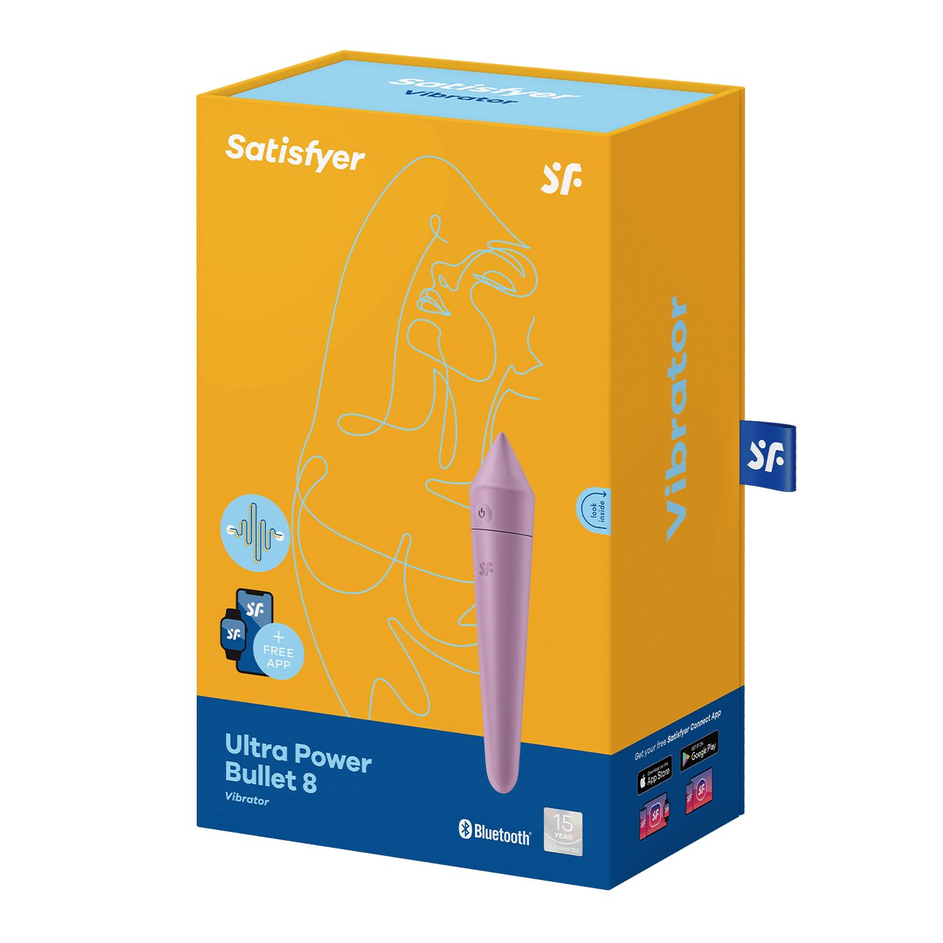 Bullet "Ultra 8 Minivibrator, lila Auflege-Vibrator Connect Satisfyer Power Satisfyer App", 14cm