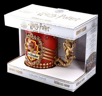 Figuren Shop GmbH Bierkrug Harry Potter Krug - Gryffindor - Bierkrug Dekoration, Kunststein (Polyresin), Edelstahl