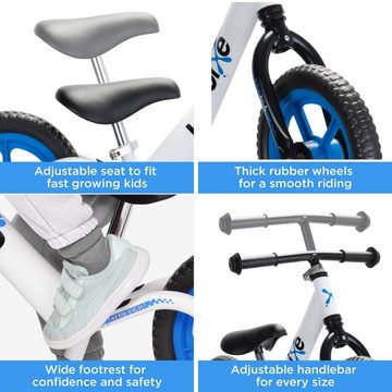 Bixe Laufrad Bixe 12 Zoll Kinder Laufrad ab 2 Jahre blau - Aluminium Fahrrad ohne