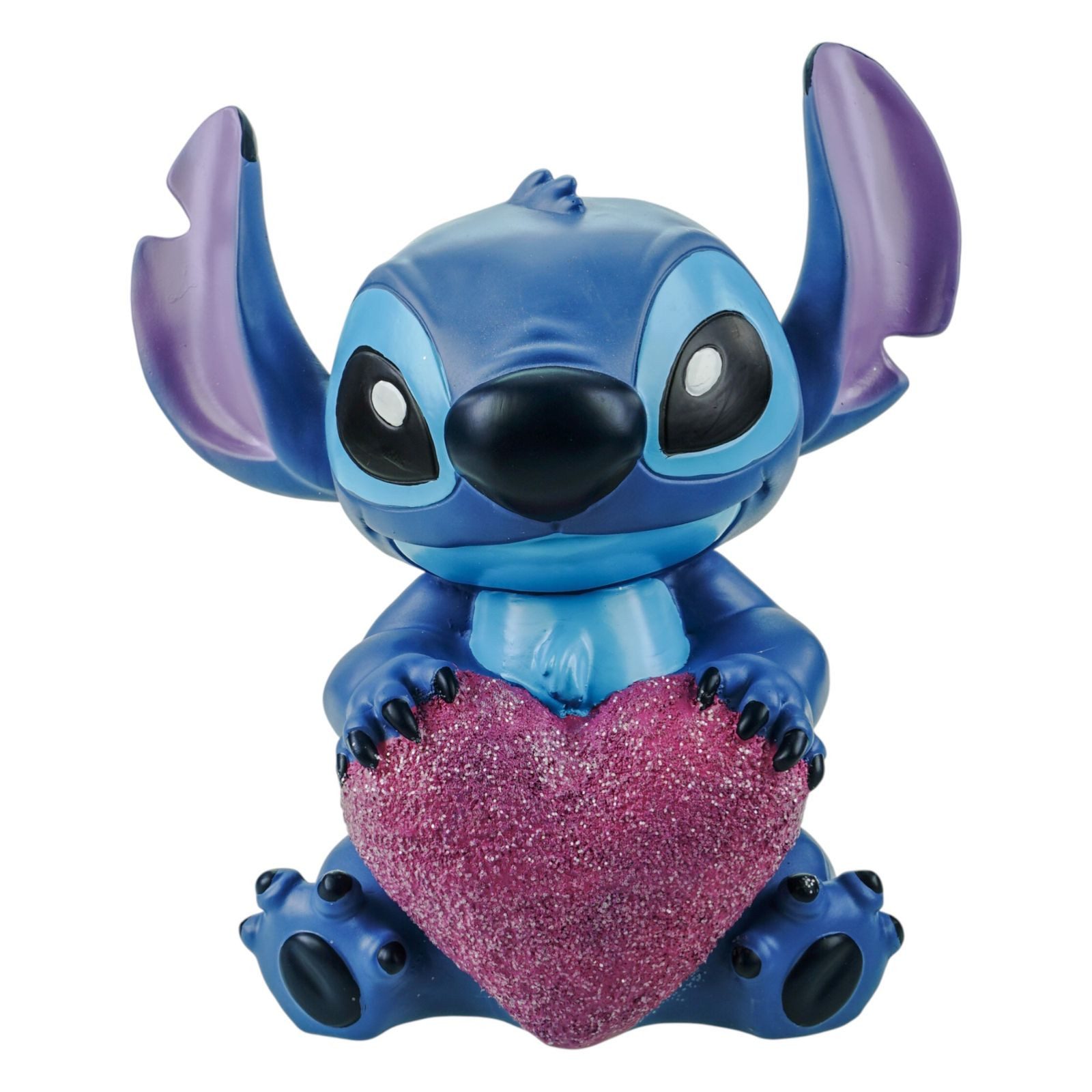 Disney Gartenfigur Stitch mit Herz Wetterfeste Disney Dekofigur aus Polyresin 23x 20 cm