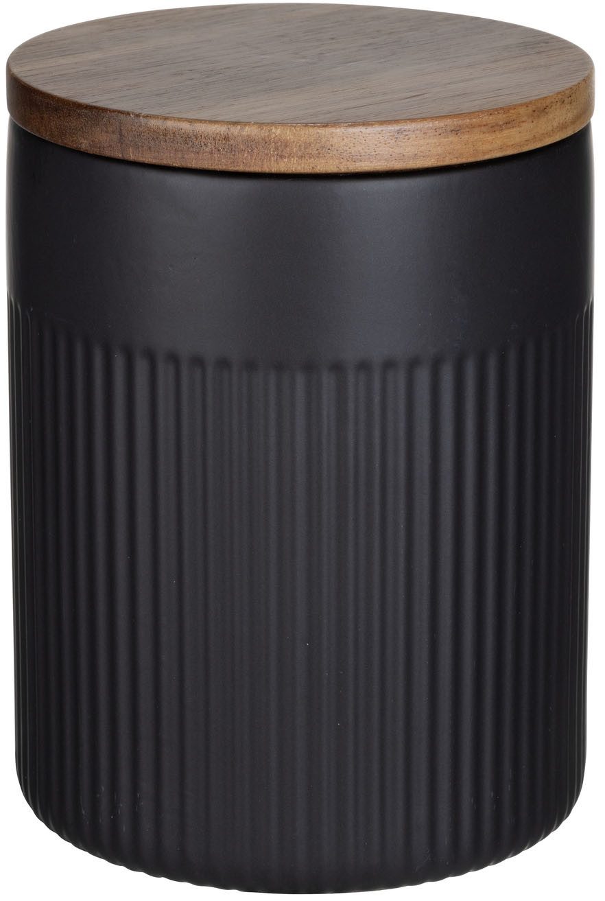 SCHÖNER WOHNEN-Kollektion Vorratsdose REFIA, Akazienholz, Keramik, Silikon, (1-tlg), Aufbewahrungsdose für Lebensmittel mit Akazienholz-Deckel, luftdicht