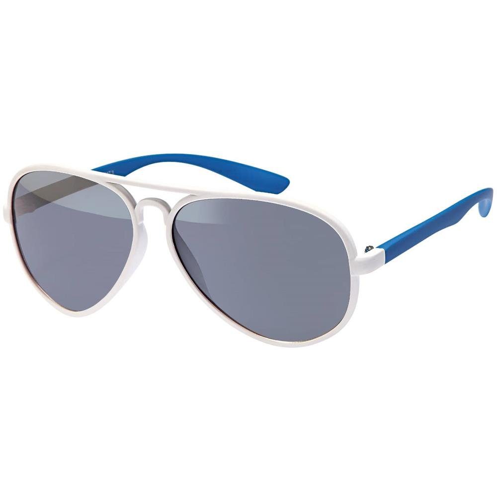 Piloten (1-St) Blau mit BEZLIT Sonnenbrille Schwarz Linsen Weiß Pilotenbrille schwarzen Damen Eyewear