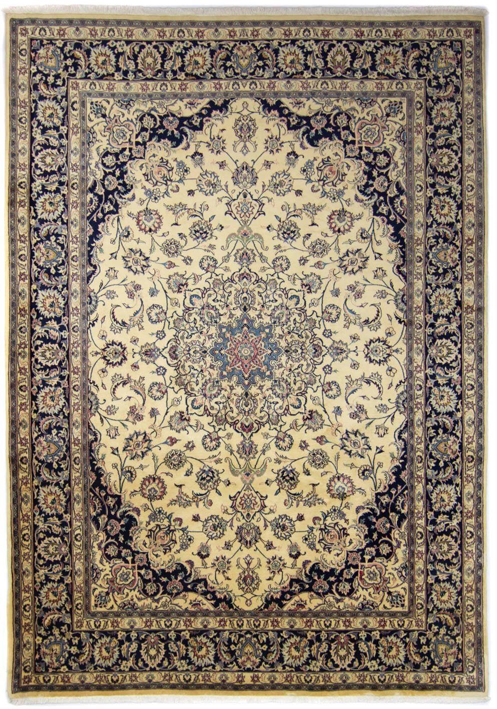 Wollteppich Maschad Medaillon Beige chiaro 347 x 244 cm, morgenland, rechteckig, Höhe: 10 mm, Unikat mit Zertifikat