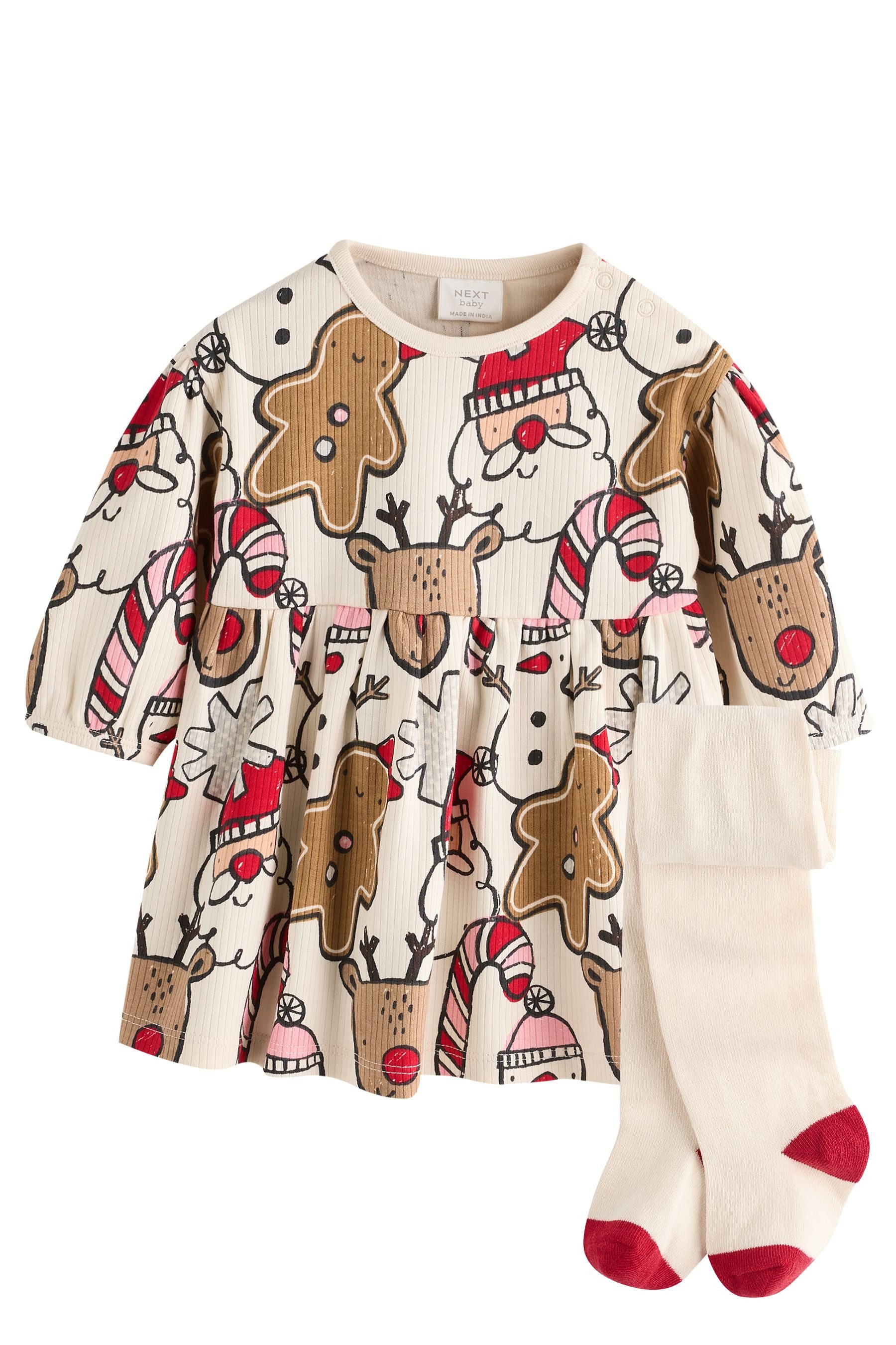 Kleid & Leggings Baby Jersey-Kleid mit Strumpfhose