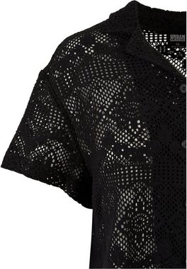 URBAN CLASSICS Klassische Bluse Urban Classics Damen Ladies Crochet Lace Resort Shirt