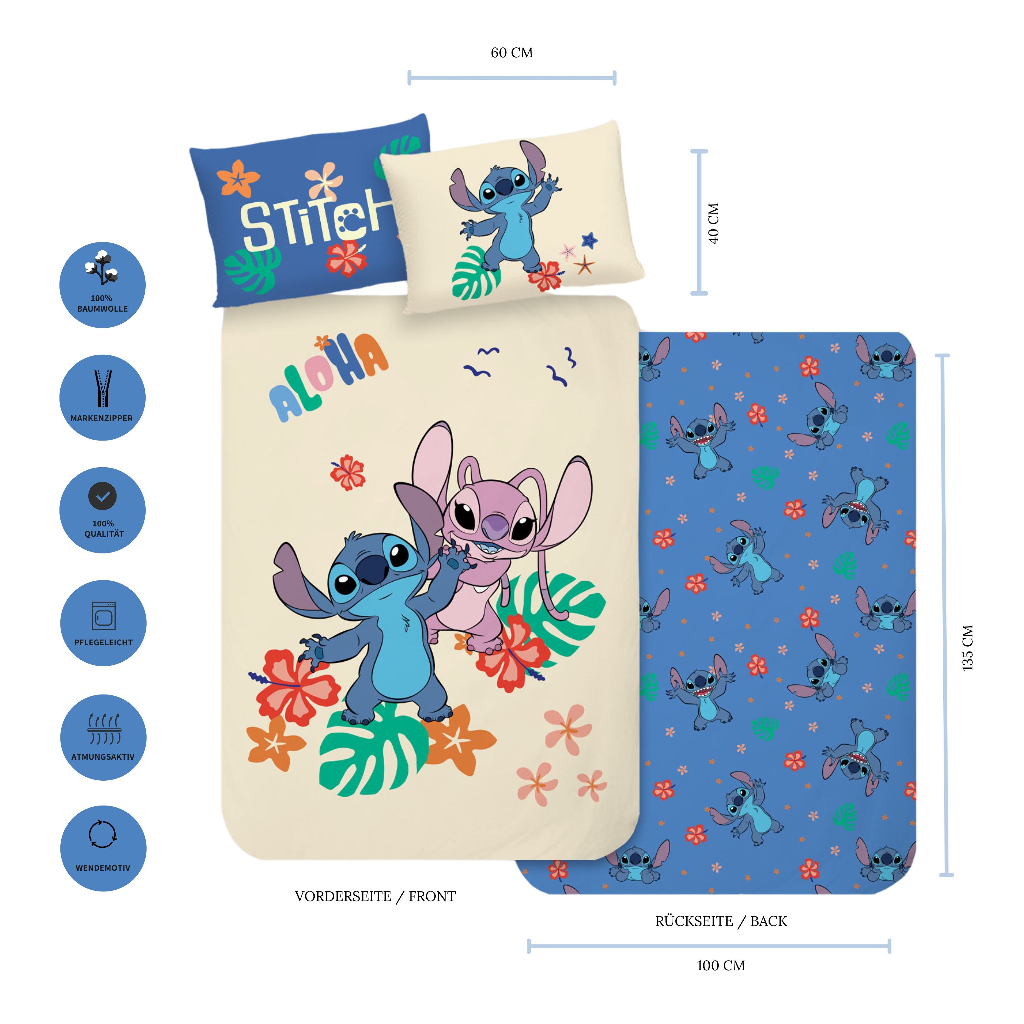 MTOnlinehandel Babybettwäsche Disney's Lilo & Stitch "Aloha" Renforcé in 10 günstig online kaufen