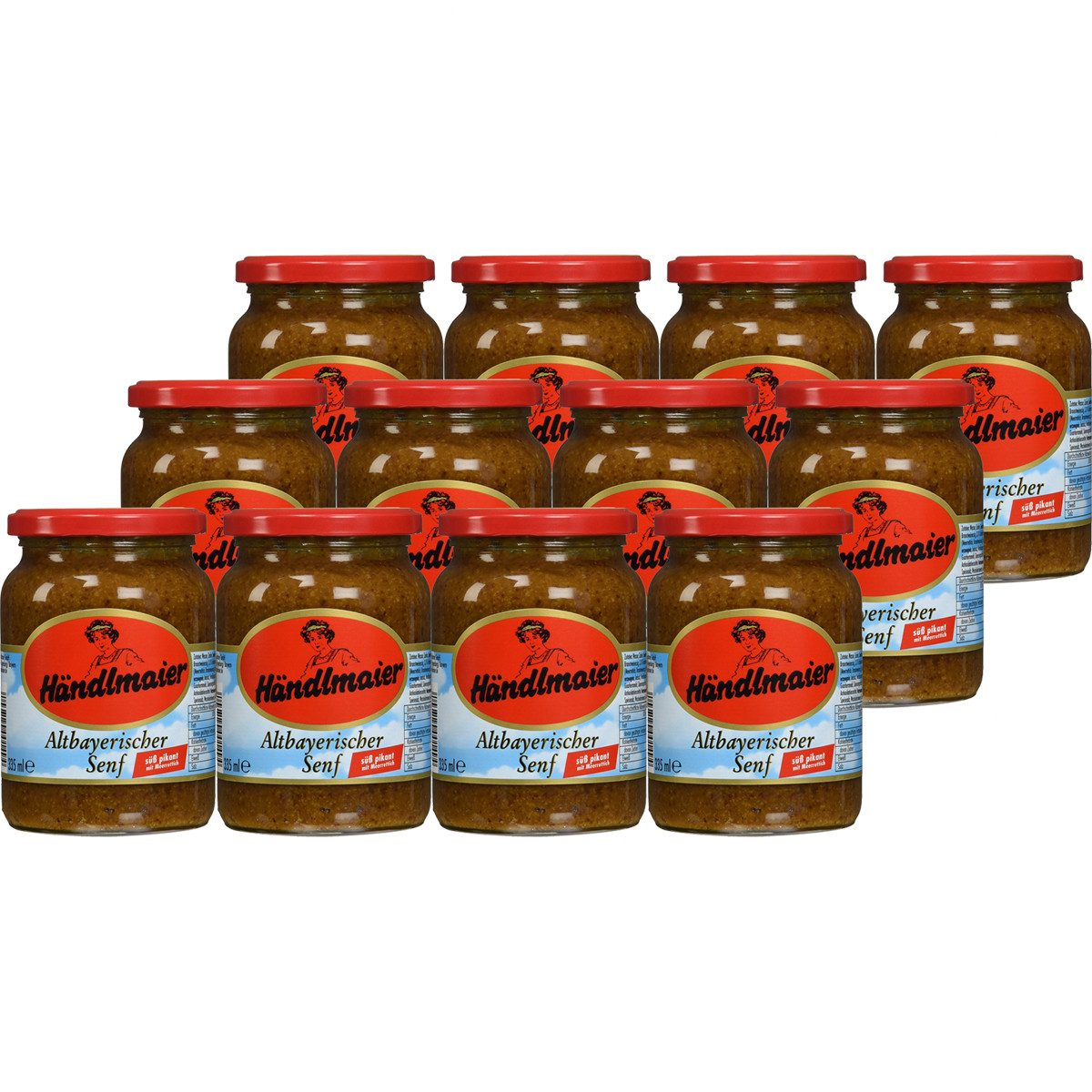 Händlmaier Saucen, Händlmaier Altbayerischer Senf mit feinem Meerettich 335ml 12er Pack