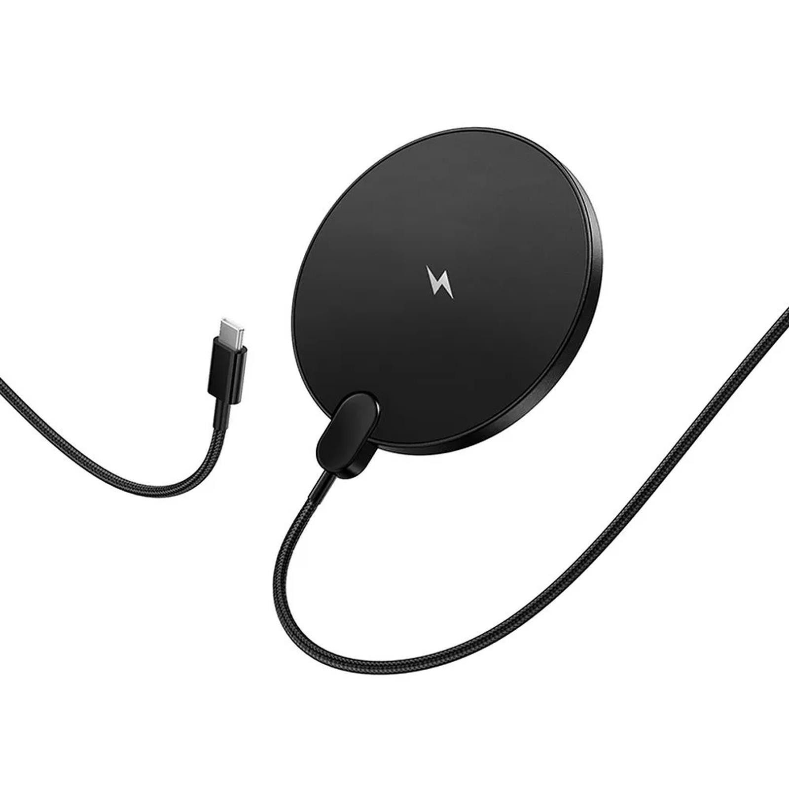 hoco. CW62 Wireless Charger 15W Qi Schnellladegerät Smartphone-Kabel, USB Typ C, (120 cm), LED-Display & USB-C Kabel induktive Ladestation für iPhone & Android – Bild 2 von 5