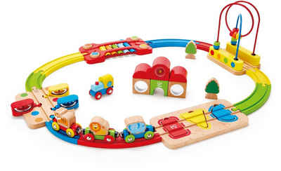 Hape Spielzeug-Eisenbahn Regenbogen-Puzzle Eisenbahnset, (Set), aus Holz