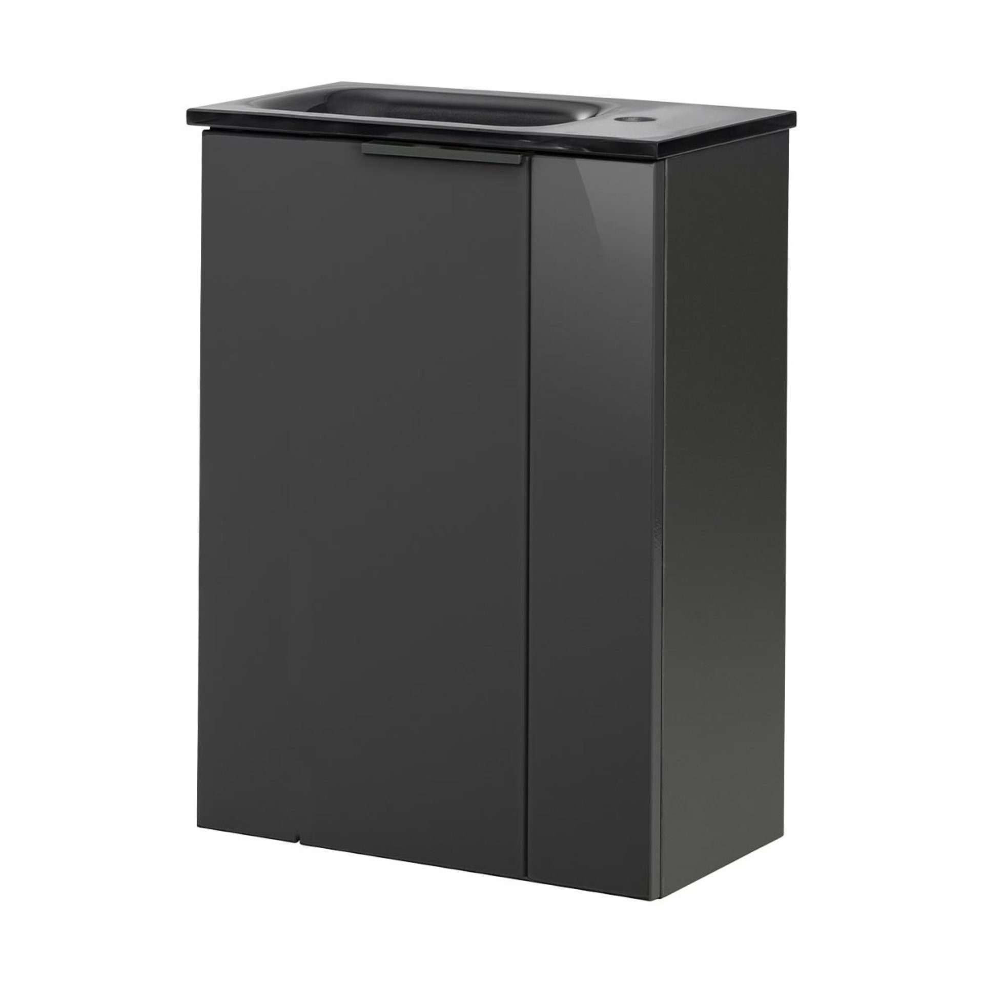 FACKELMANN Waschbecken SBC LUNA Gäste WC Set 2-teilig 45 cm, Anthrazit, lin günstig online kaufen