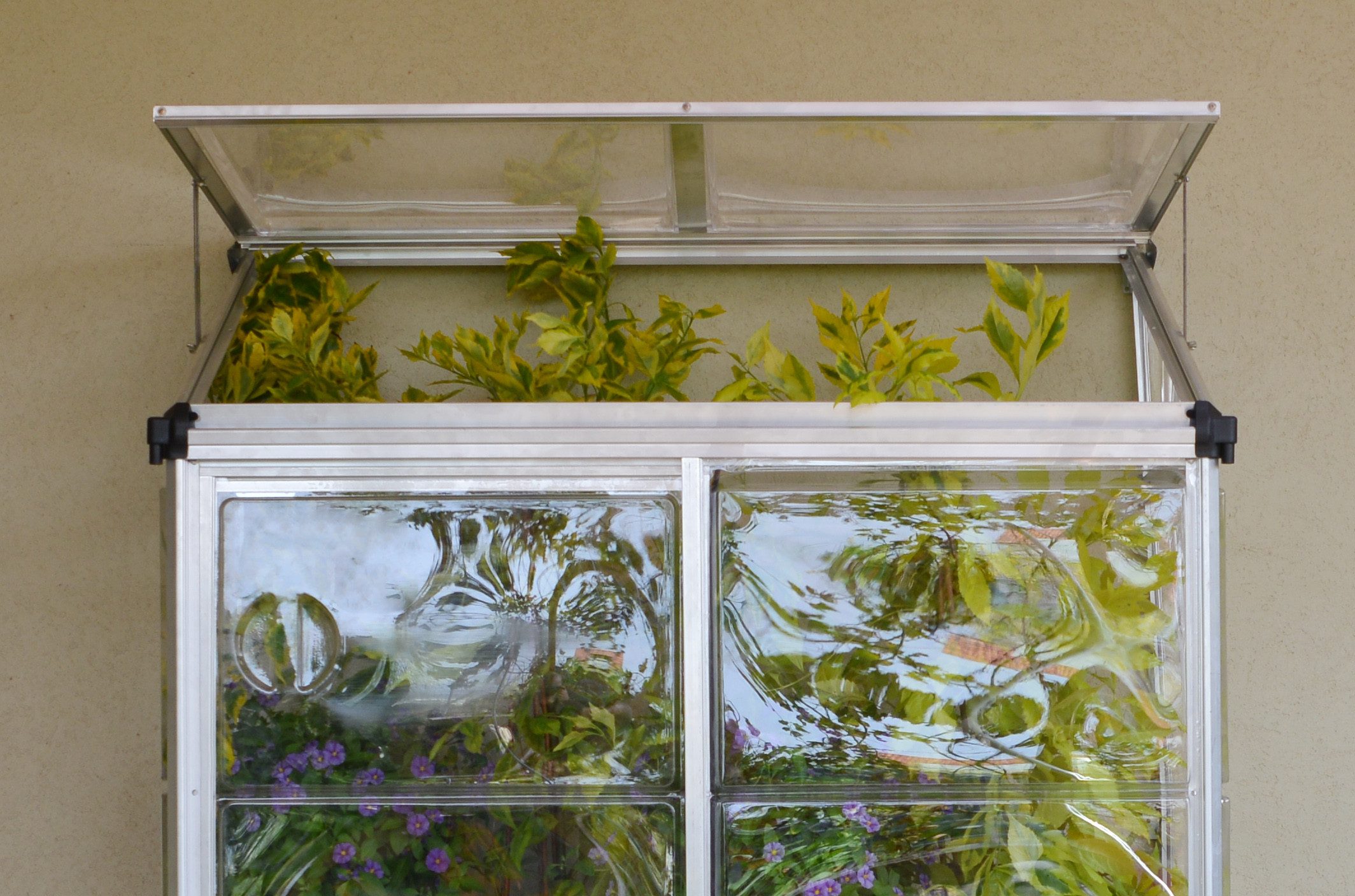 Palram - Canopia Anlehngewächshaus Lean To, BxTxH: 124 x 244 x 225 cm, BxLxH: 58 x 160 x 225 cm, 0,7 mm Wandstärke, lebenslang widerstandsfähige Wandpaneele