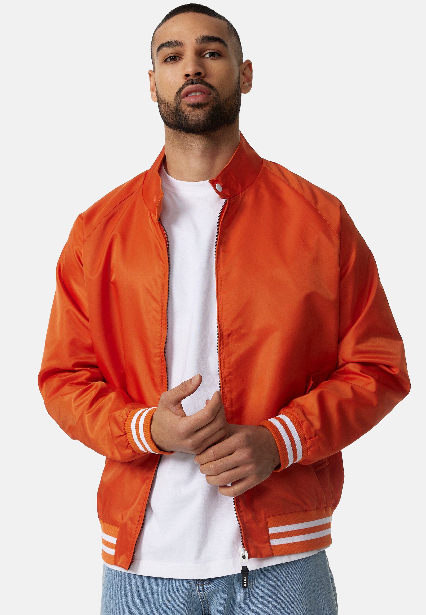 Indicode Sommerjacke Herren Ayser Übergangsjacke Herrenjacke mit Stehkragen & gerippten Arm-und Saumabschluss