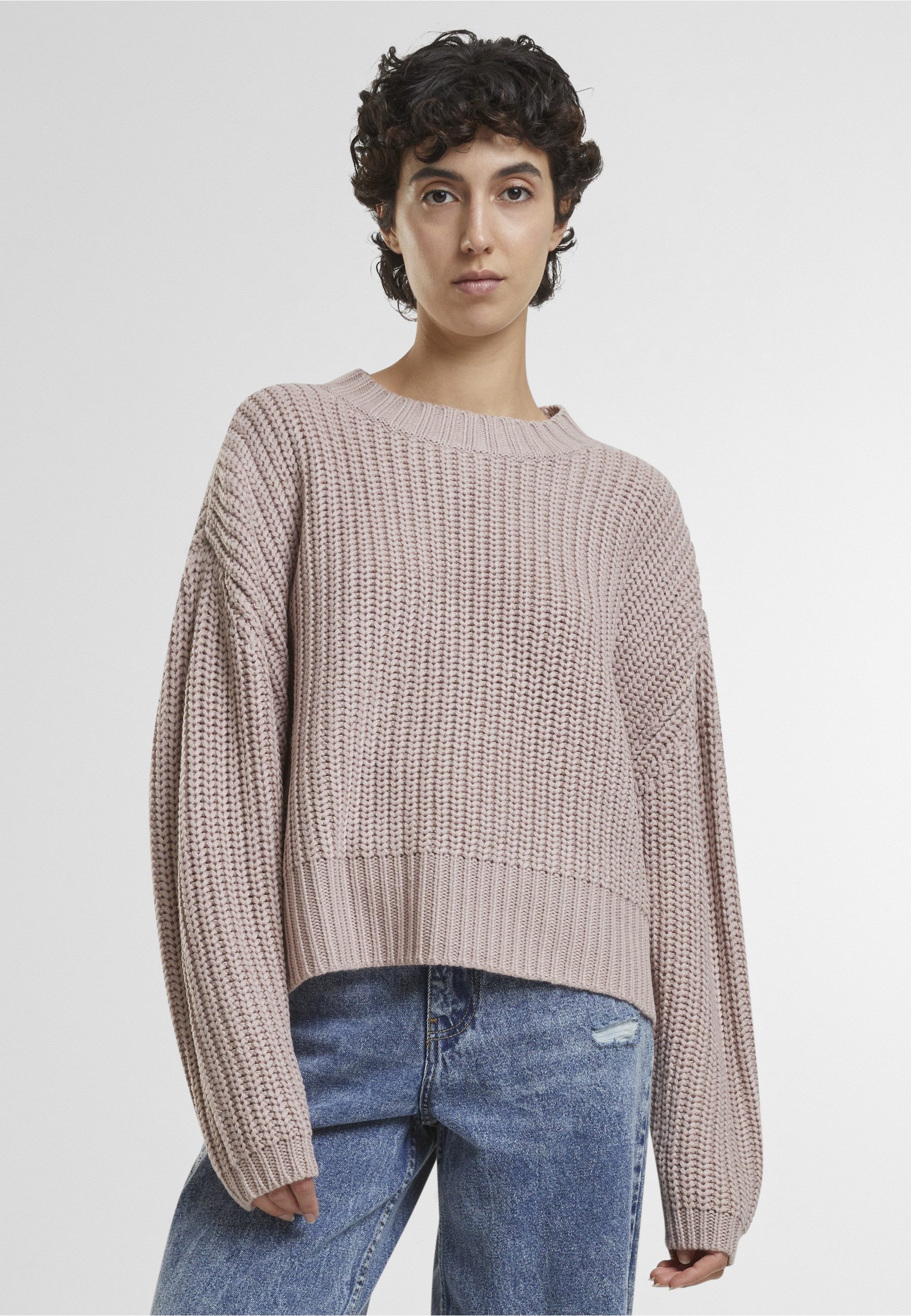 URBAN CLASSICS Fleecepullover Urban Classics Ladies Wide Basic Oversized Sweater
