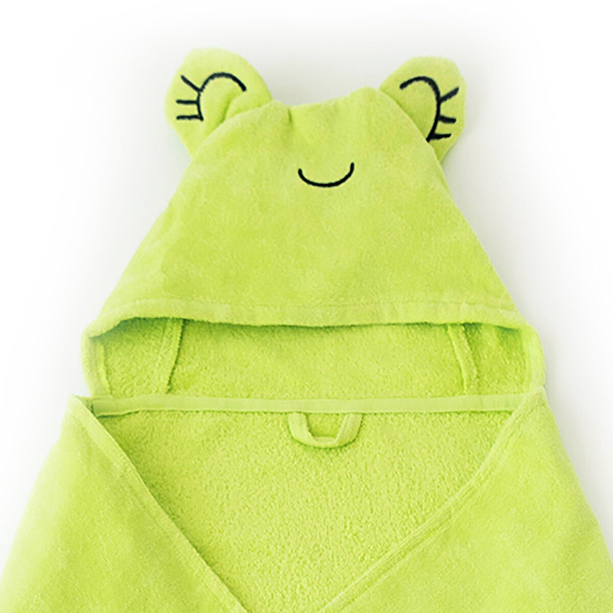 MILK&MOO Frog Kapuzenbadetuch aus Samt Cacha Baby Babybademantel Milk&Moo