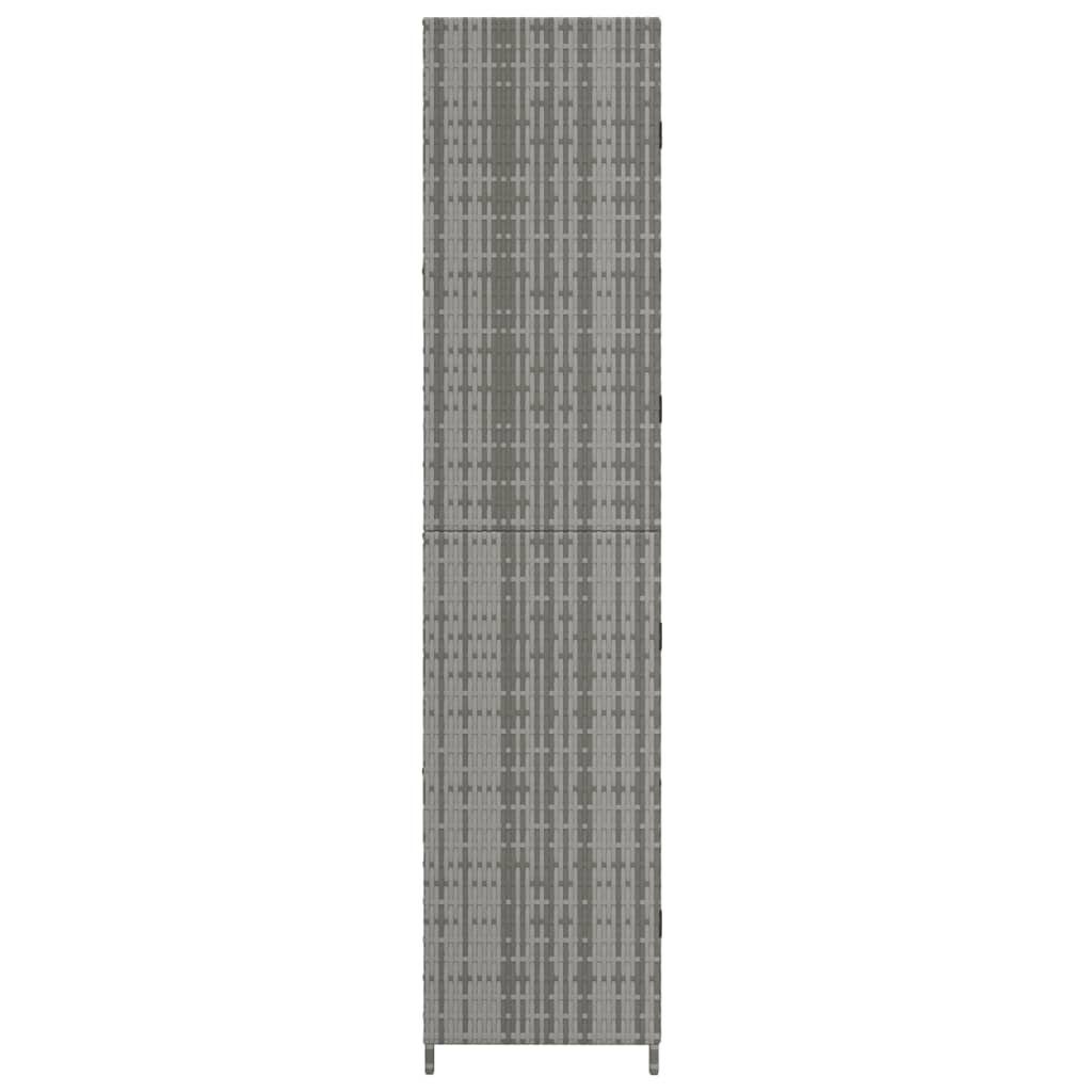 cm Poly 59x40x180 vidaXL Rattan Fächerschrank (1-St) Grau Gartenschrank