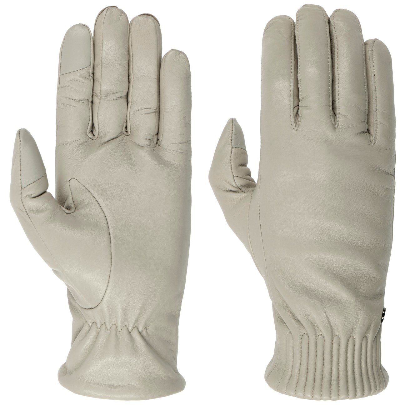 Roeckl Lederhandschuhe Handschuhe mit Futter hellgrau