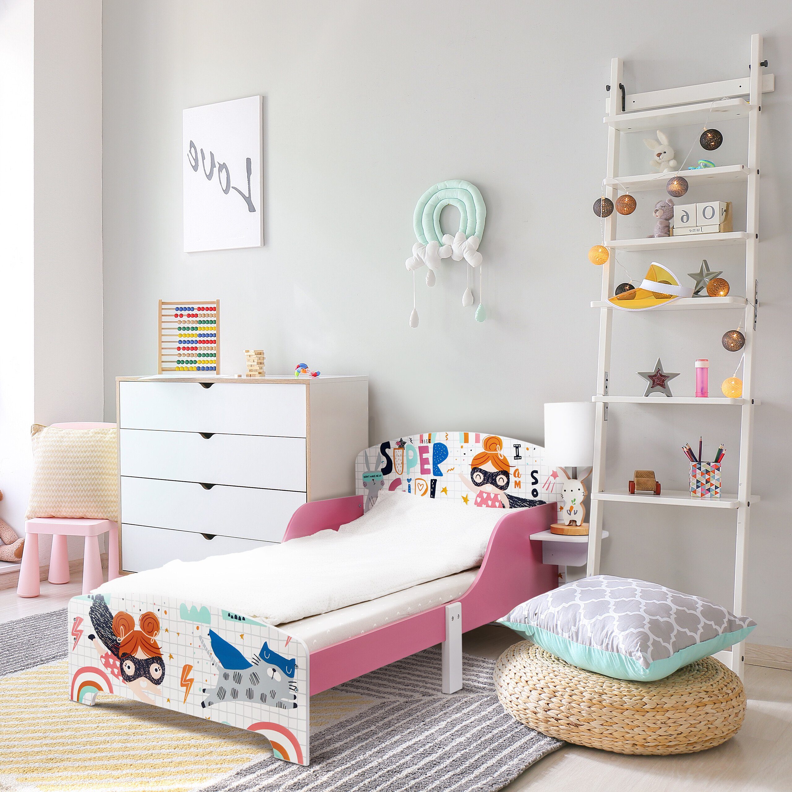 relaxdays Kinderbett Superheldin mit Ablage günstig online kaufen