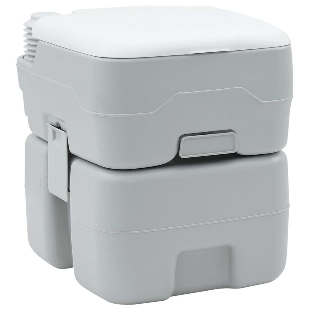 vidaXL Campingtoilette Camping-Toilette Grau und Weiß 41,5 x 36,5 x 42 cm Polyethylen, (1-St)