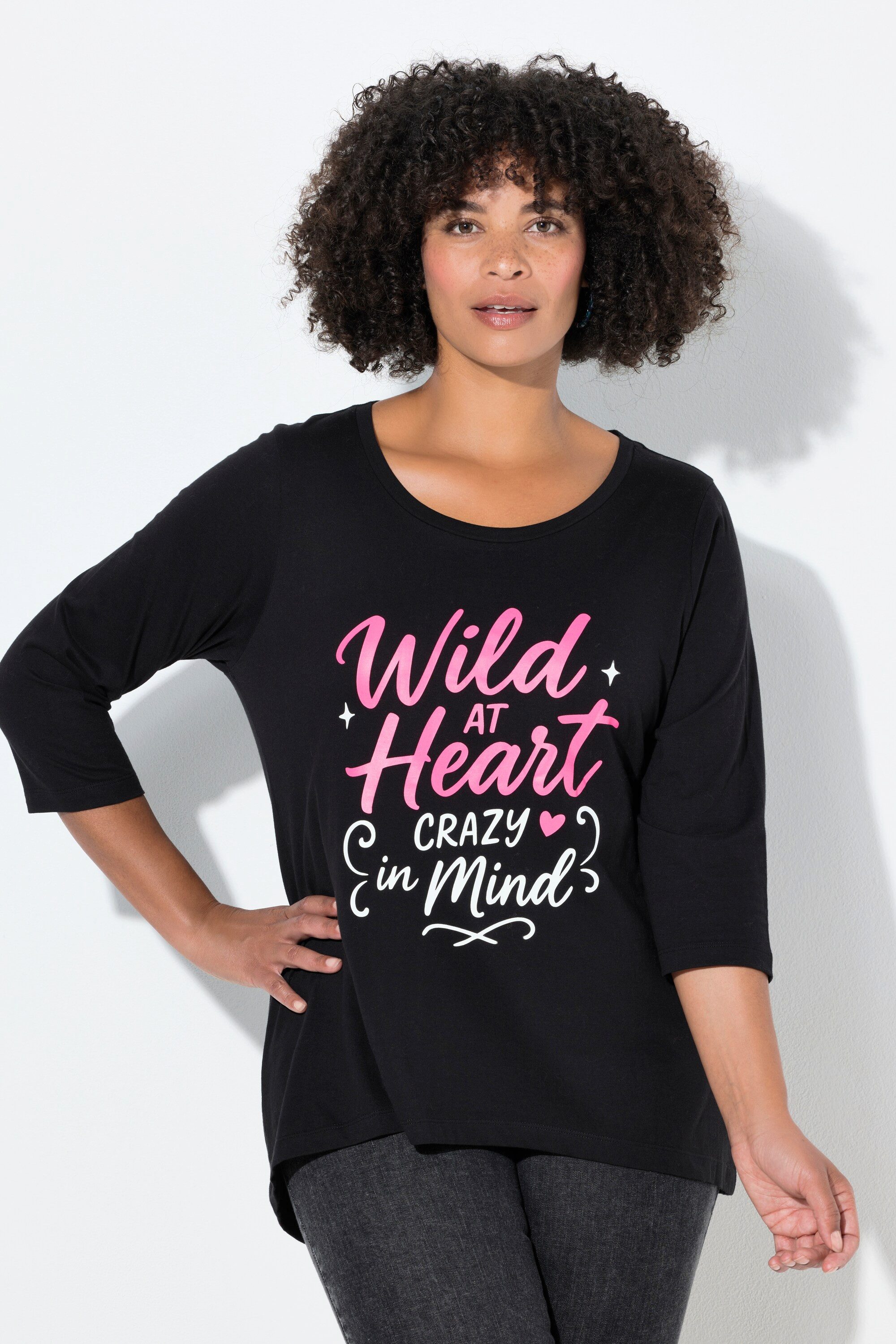 Angel of Style T-Shirt T-Shirt A-Linie Schriftzug 3/4-Ärmel