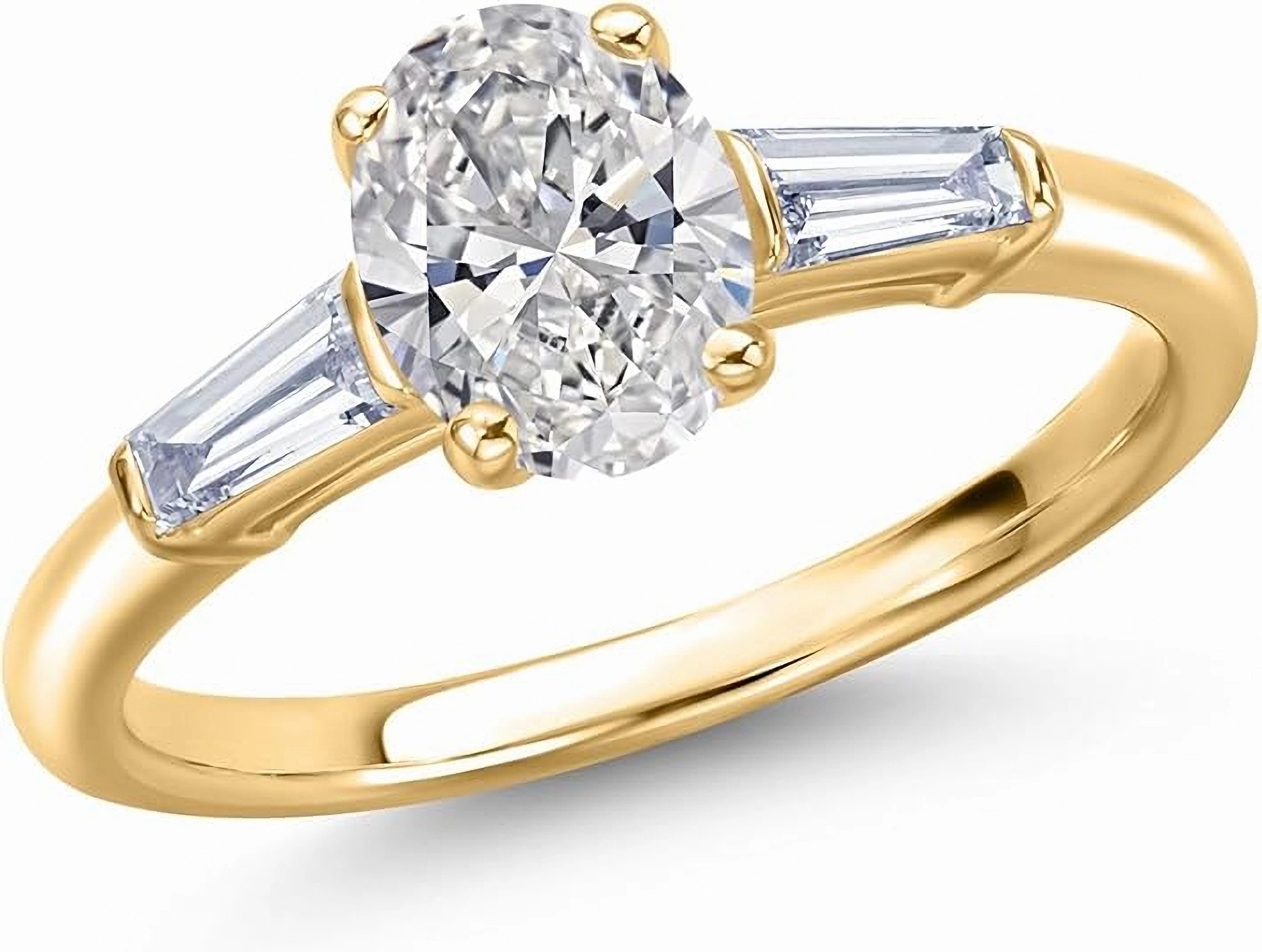 Jumpeak Verlobungsring E,VS1, 14-Karat-Goldfassung,1ct-Diamant im Ovalschliff, IGI(elegante Geschenkbox) Ideal als Hochzeits- und Jubiläumsgeschenk