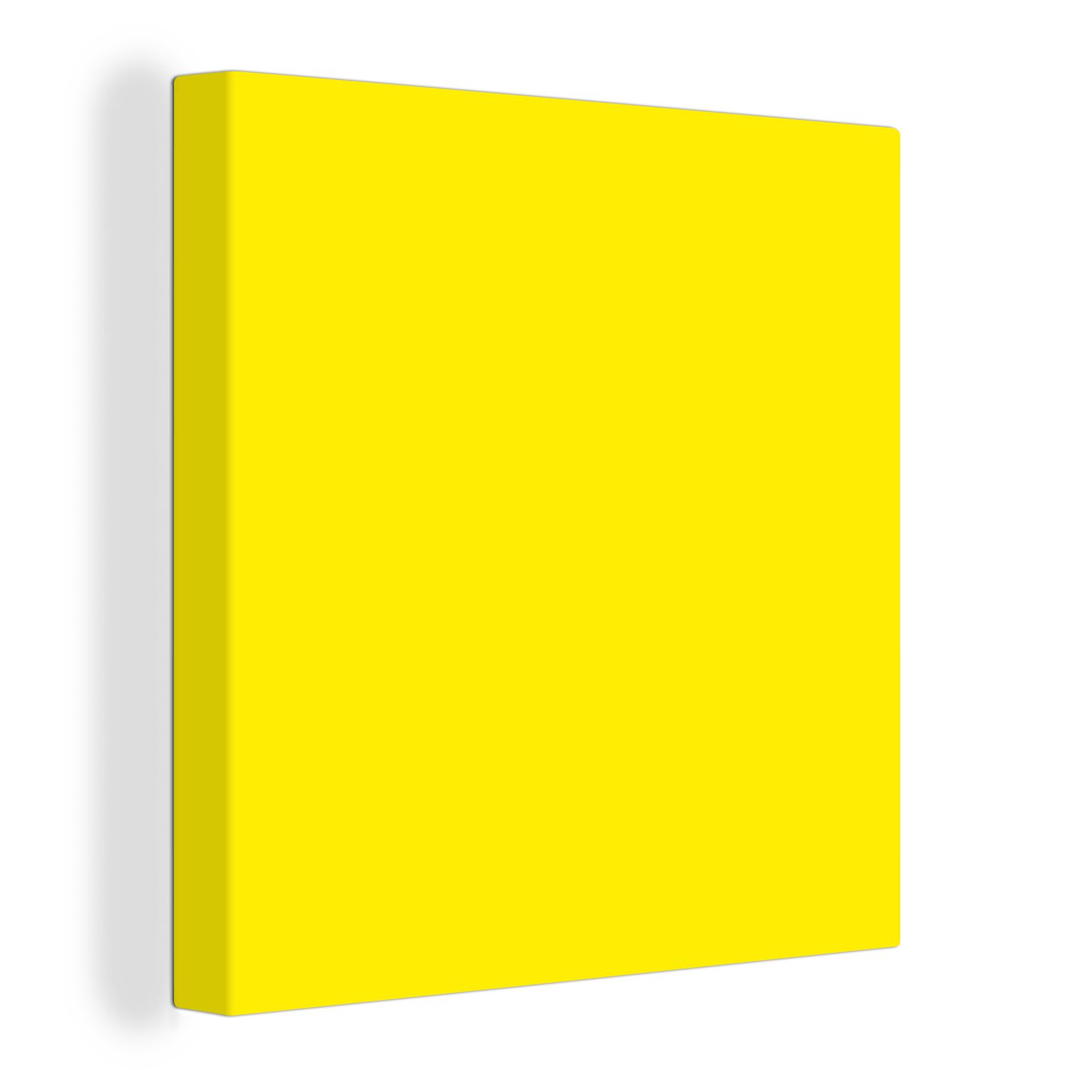 OneMillionCanvasses® Leinwandbild Gelb - Zitrone - Neon - Muster, (1 St), Leinwand Bilder für Wohnzimmer Schlafzimmer bunt
