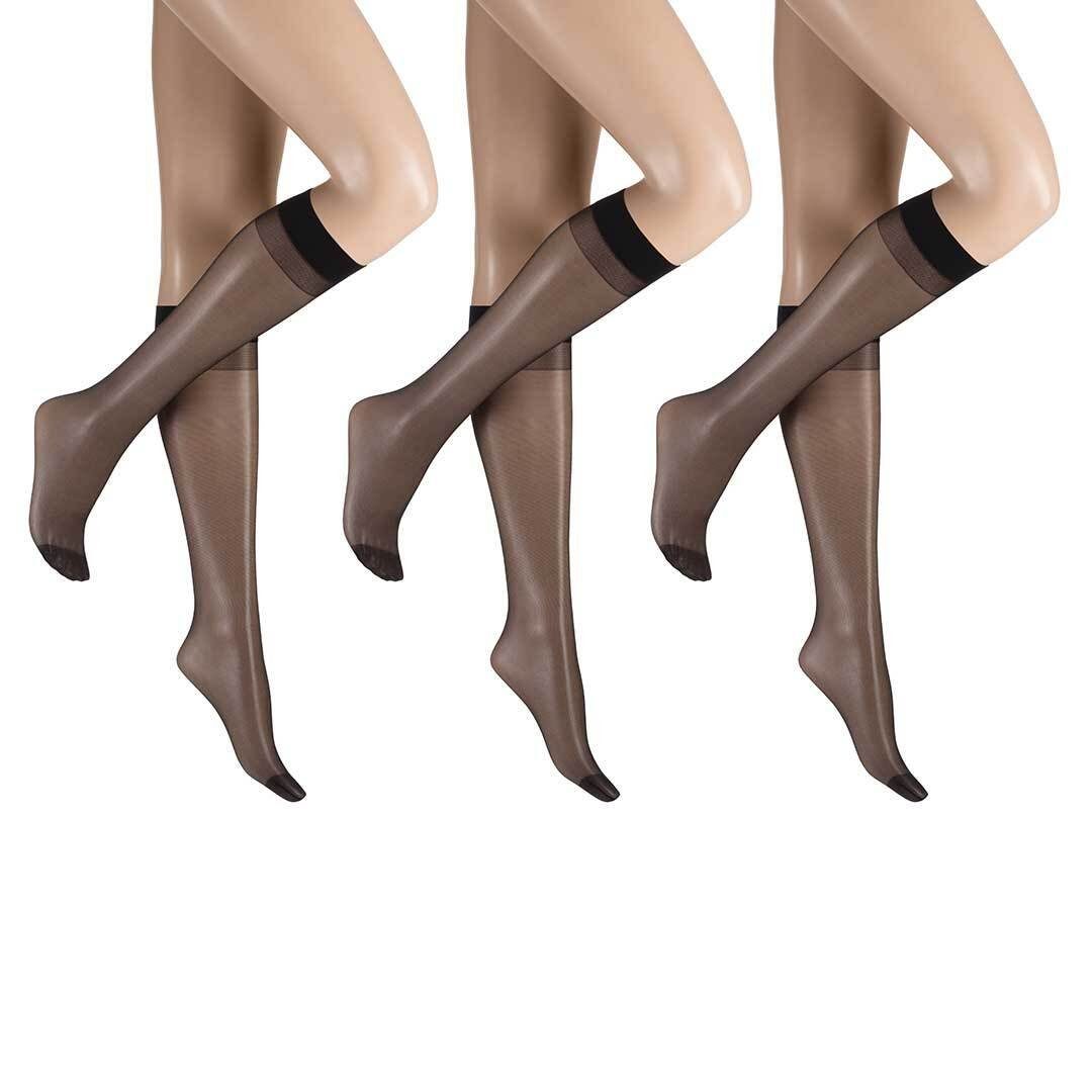 Hudson Feinkniestrümpfe Simply 20 3-Pack (3-Paar) Transparente Kniestrümpfe günstig online kaufen