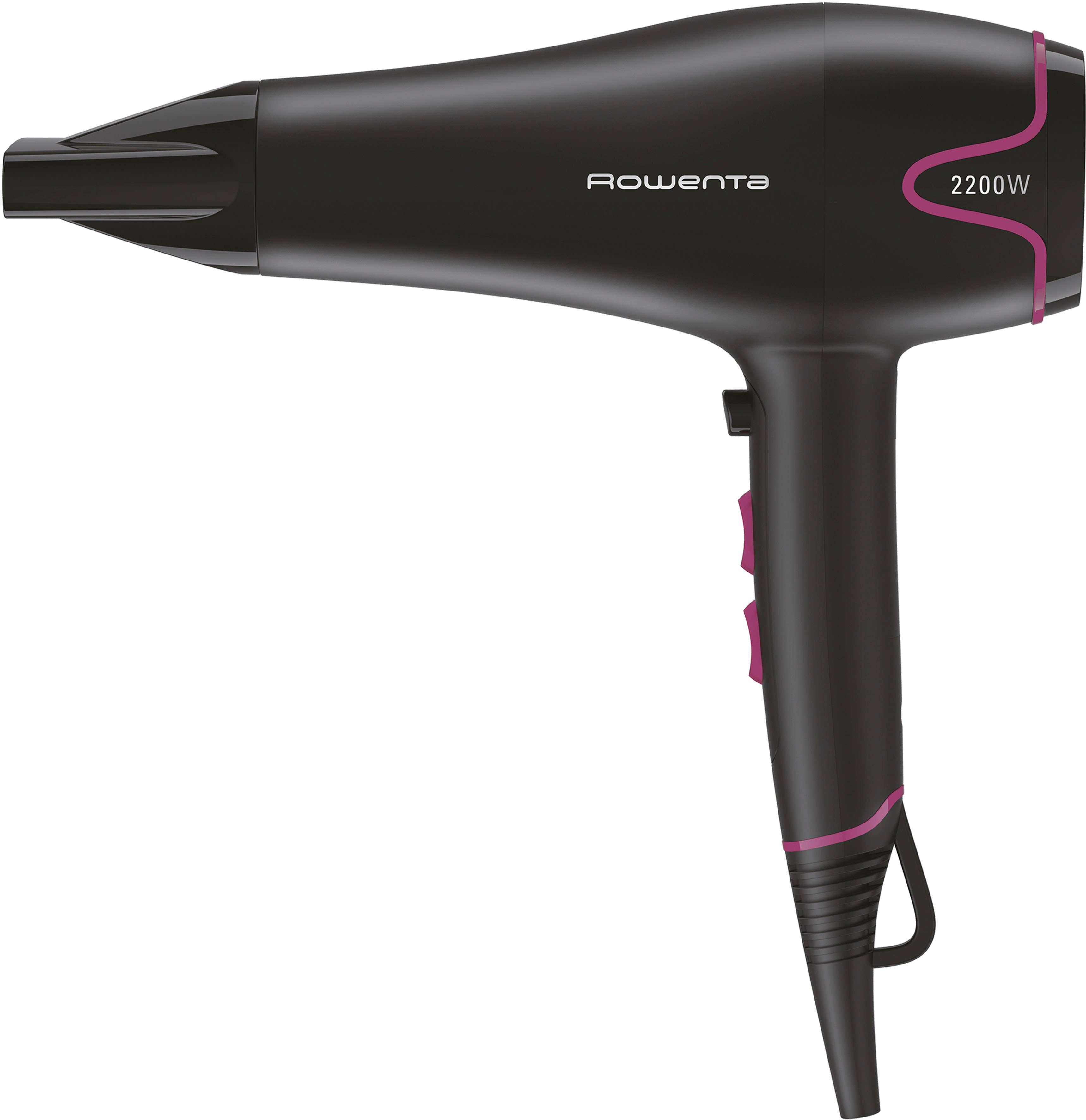 Rowenta Haartrockner Rowenta Motion Dry Haartrockner, 2200 Watt, schnelles Trocknen, leicht, 2200 W, 6 Einstellungen, Stylingdüse, Kaltluftstufe, langes Kabel, CV5713