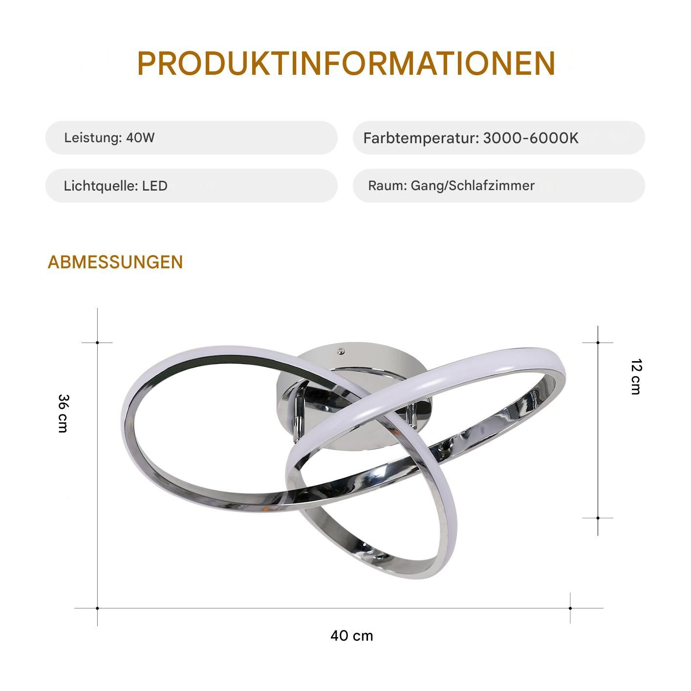 Goeco LED Deckenleuchte LED Aluminium Lampe,Kleeblatt günstig online kaufen