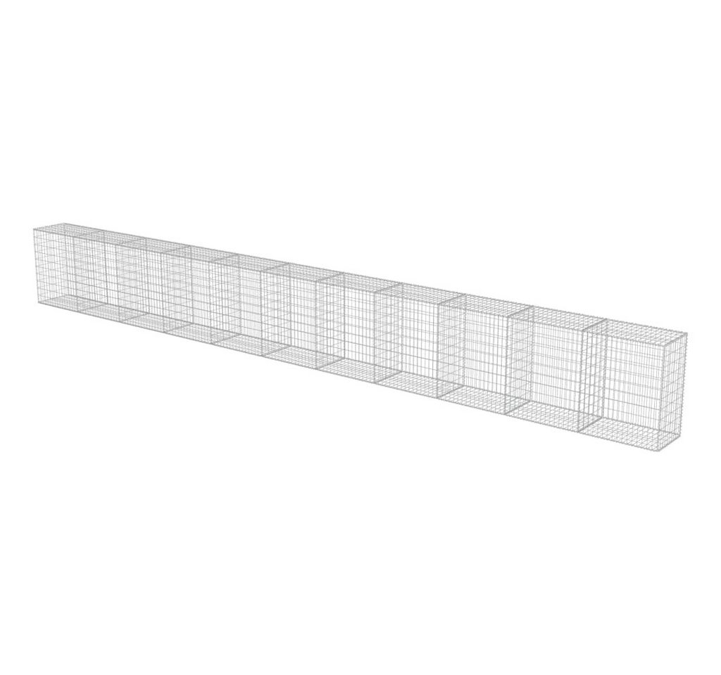 Thumbnail - vidaXL Gartentor Gabionenwand mit Abdeckung Verzinkter Stahl 90050100 cm