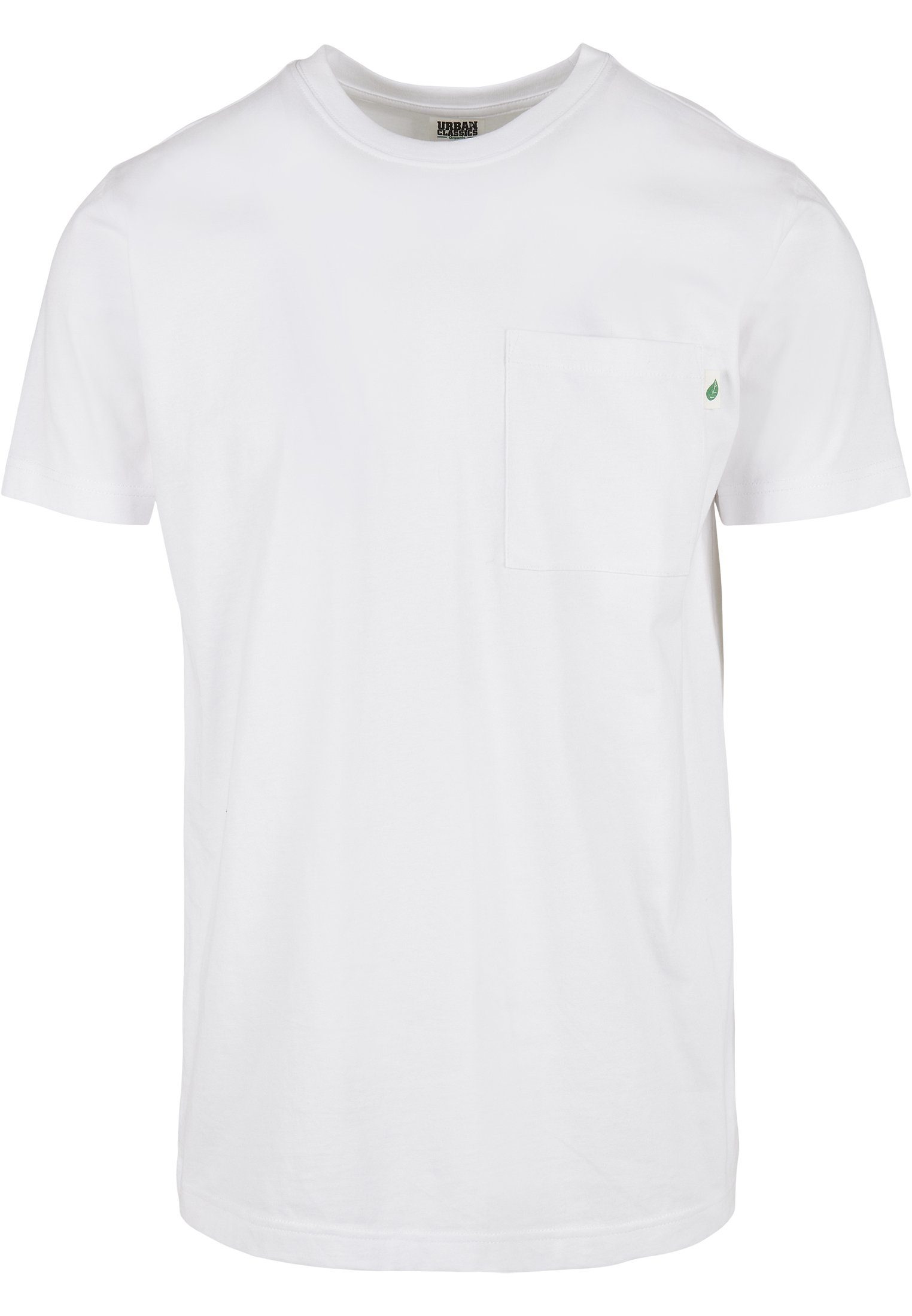 white Organic (1-tlg) T-Shirt CLASSICS Tee URBAN Cotton Herren Pocket Basic