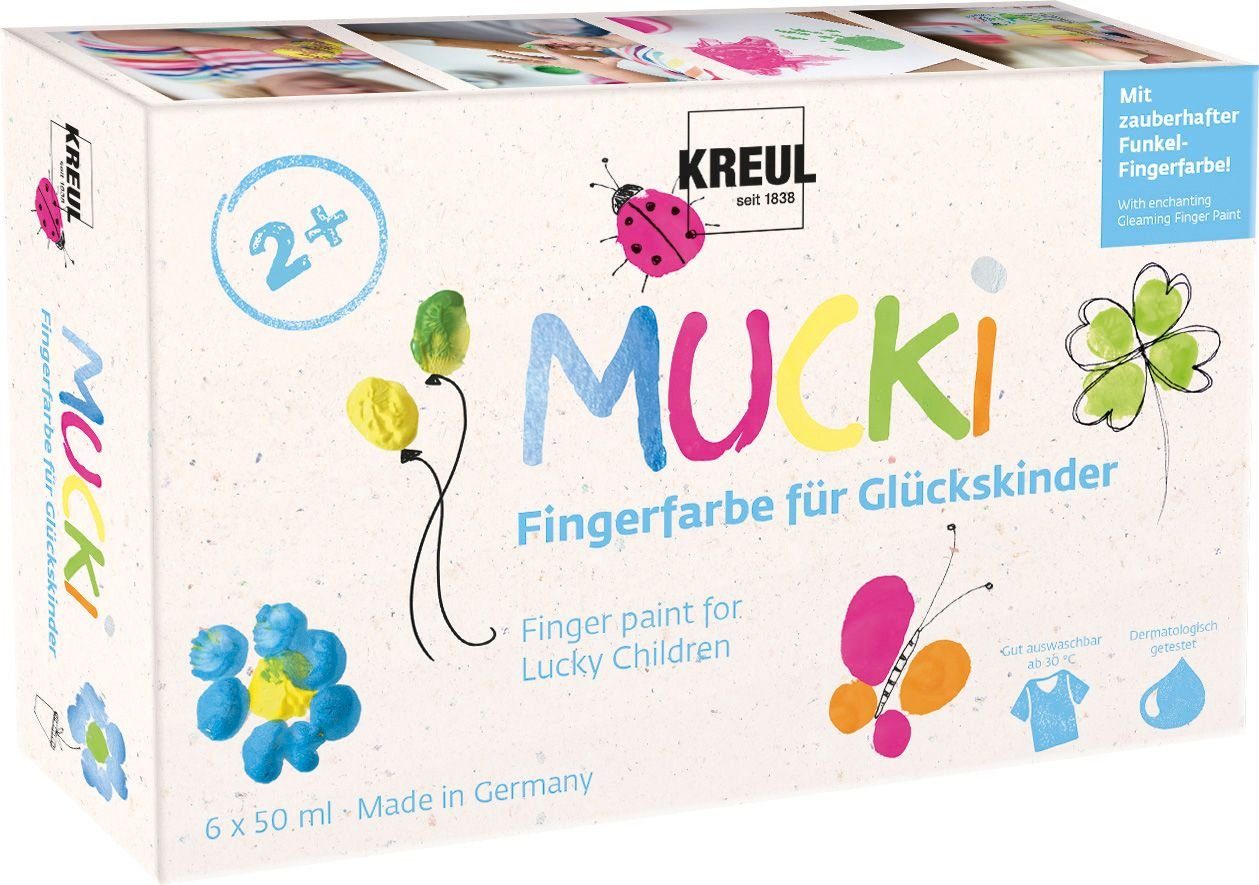 Fingerfarbe Kreul Mucki Fingerfarbe für Glückskinder 6er Set