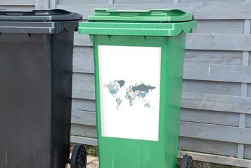 MuchoWow Wandsticker Weltkarte - Pastell - Länder (1 St), Mülleimer-aufkleber, Mülltonne, Sticker, Container, Abfalbehälter