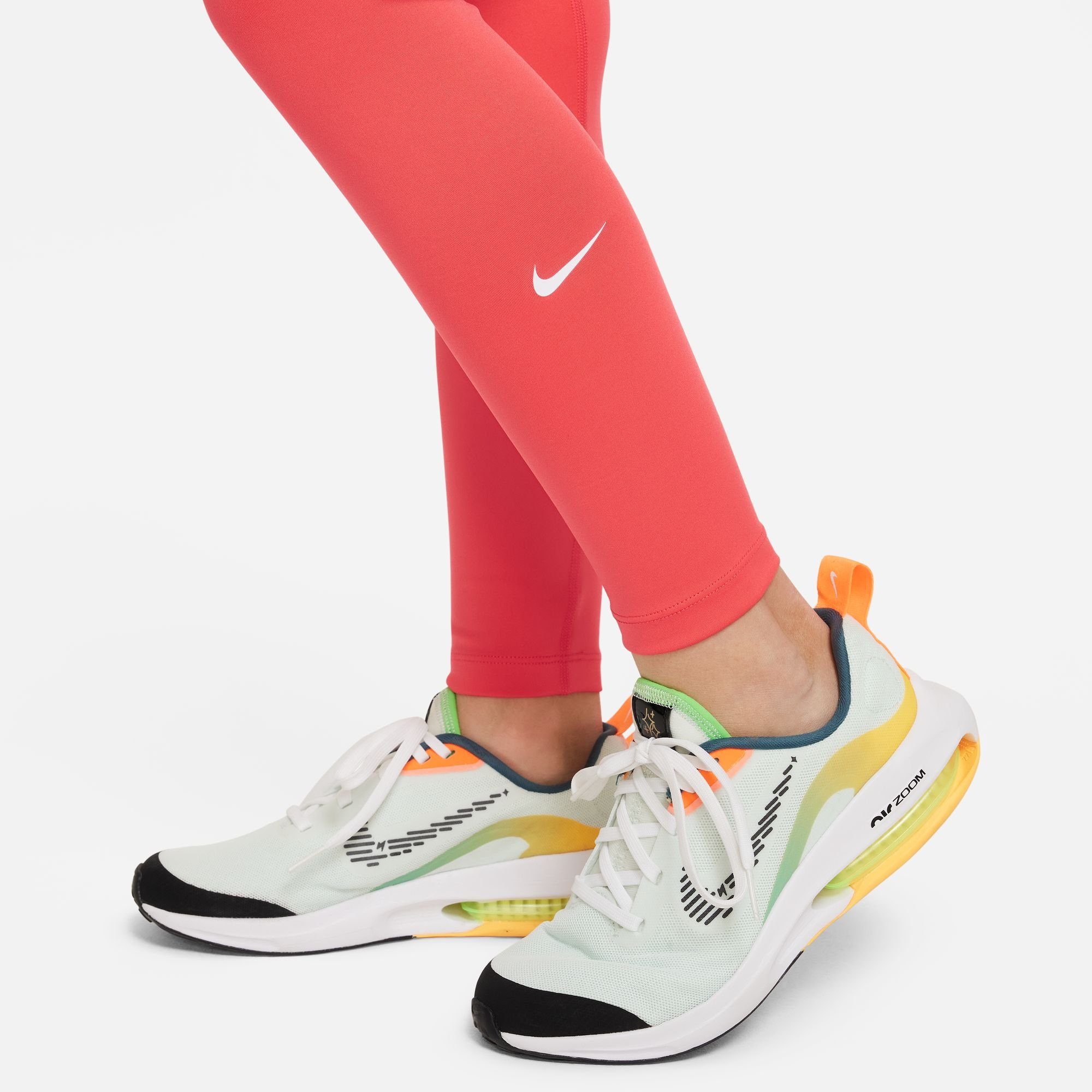 Nike Trainingstights DRI-FIT ONE KIDS' GLOW/WHITE (GIRLS) BIG LEGGINGS EMBER