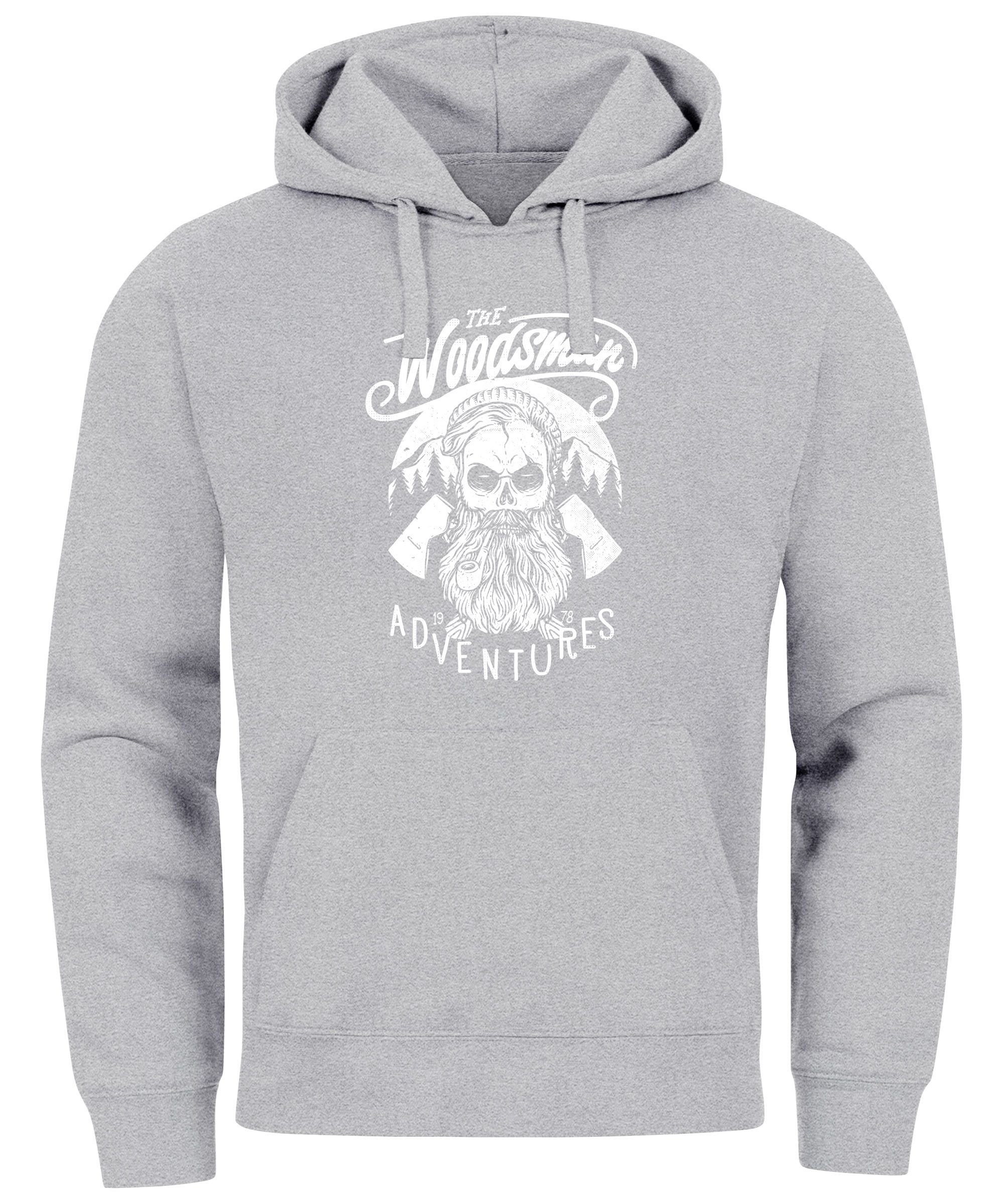 Neverless Hoodie Cooler Herren Kapuzen-Pullover Lumberjack Hipster Bart Tot günstig online kaufen
