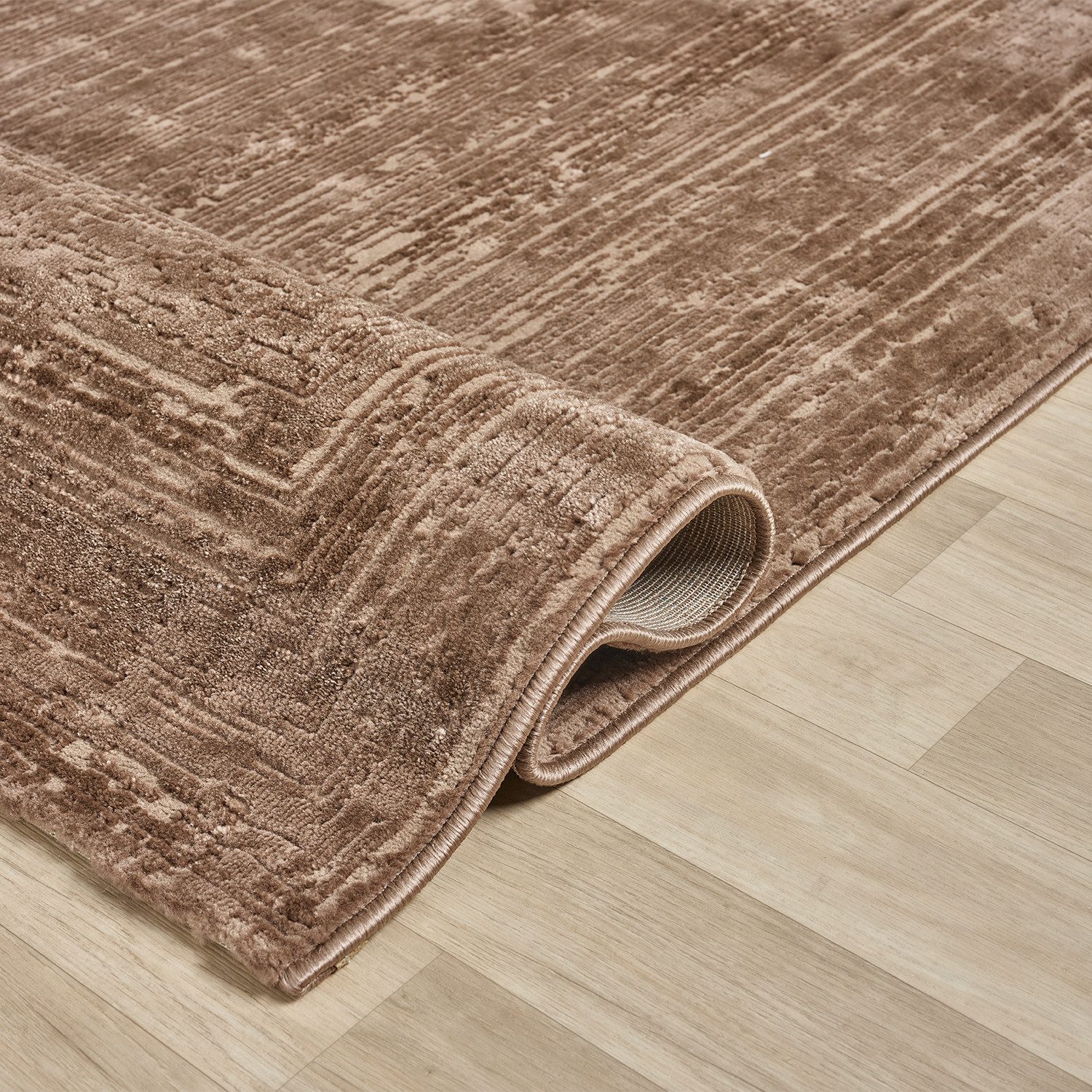 Vimoda Teppich Wohnzimmer neues premium Designteppich modern, Rechteckig, Höhe: 11 mm, Teppich Wohnzimmer 3D effekt Boho Einfarbig hoch-tief Bordüre