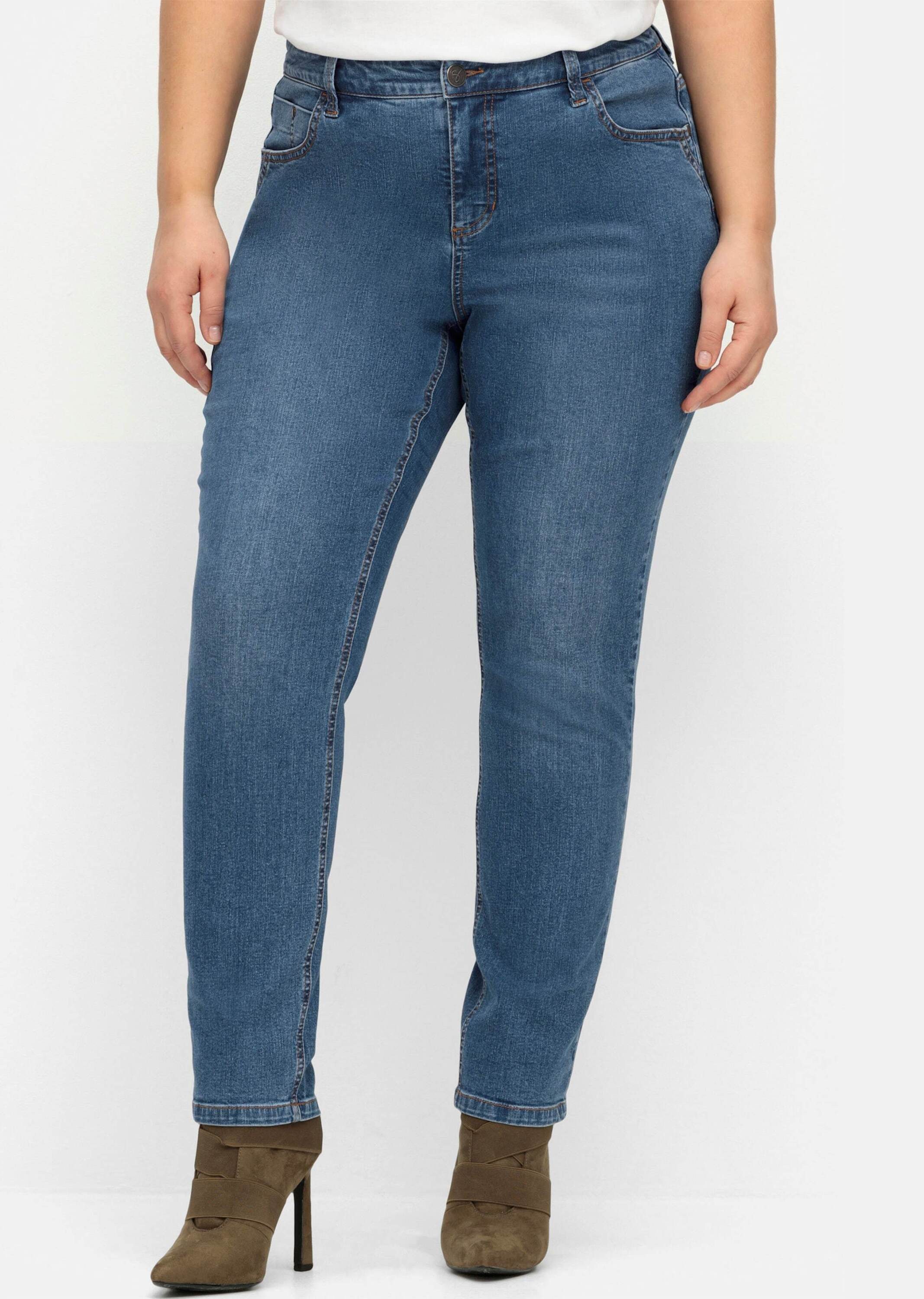 Sheego Bequeme Jeans Stretch-Jeans normal PIA, aus elastischem Denim