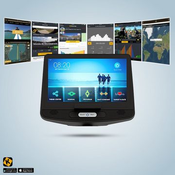 AsVIVA Ergometer Heimtrainer & Ergometer AsVIVA H21 Pro Wi-Fi (mit Trinkflasche), Touchscreen Computer, Tablethalterung, Kinomap kompatibel