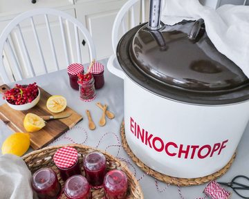 culinario Einkochtopf, (Set, 2-tlg), Einkocher mit Thermometer 28 Liter, für alle Herdarten geeignet