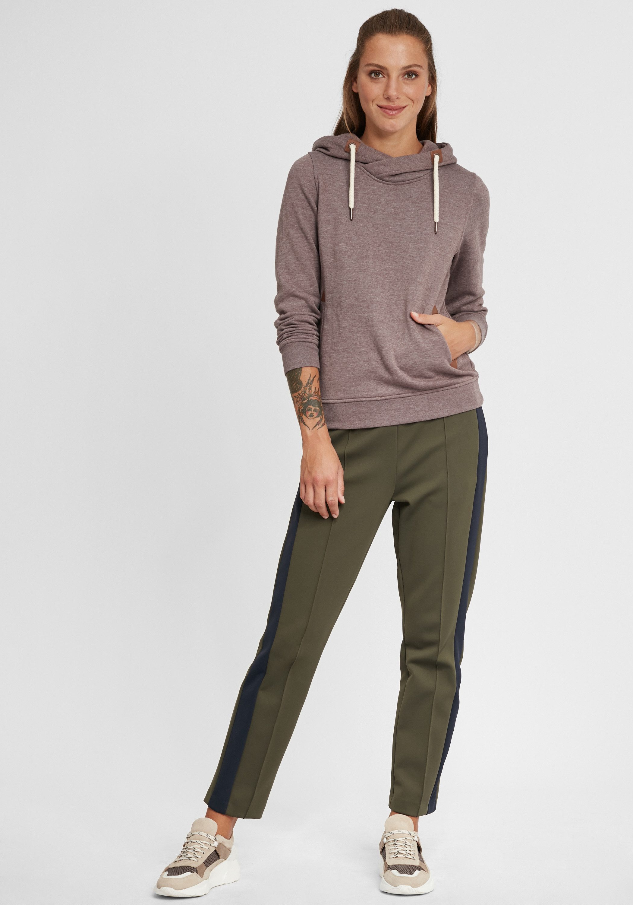OXMO Hoodie OXVicky Kapuzenpullover mit Cross-Over Kragen günstig online kaufen