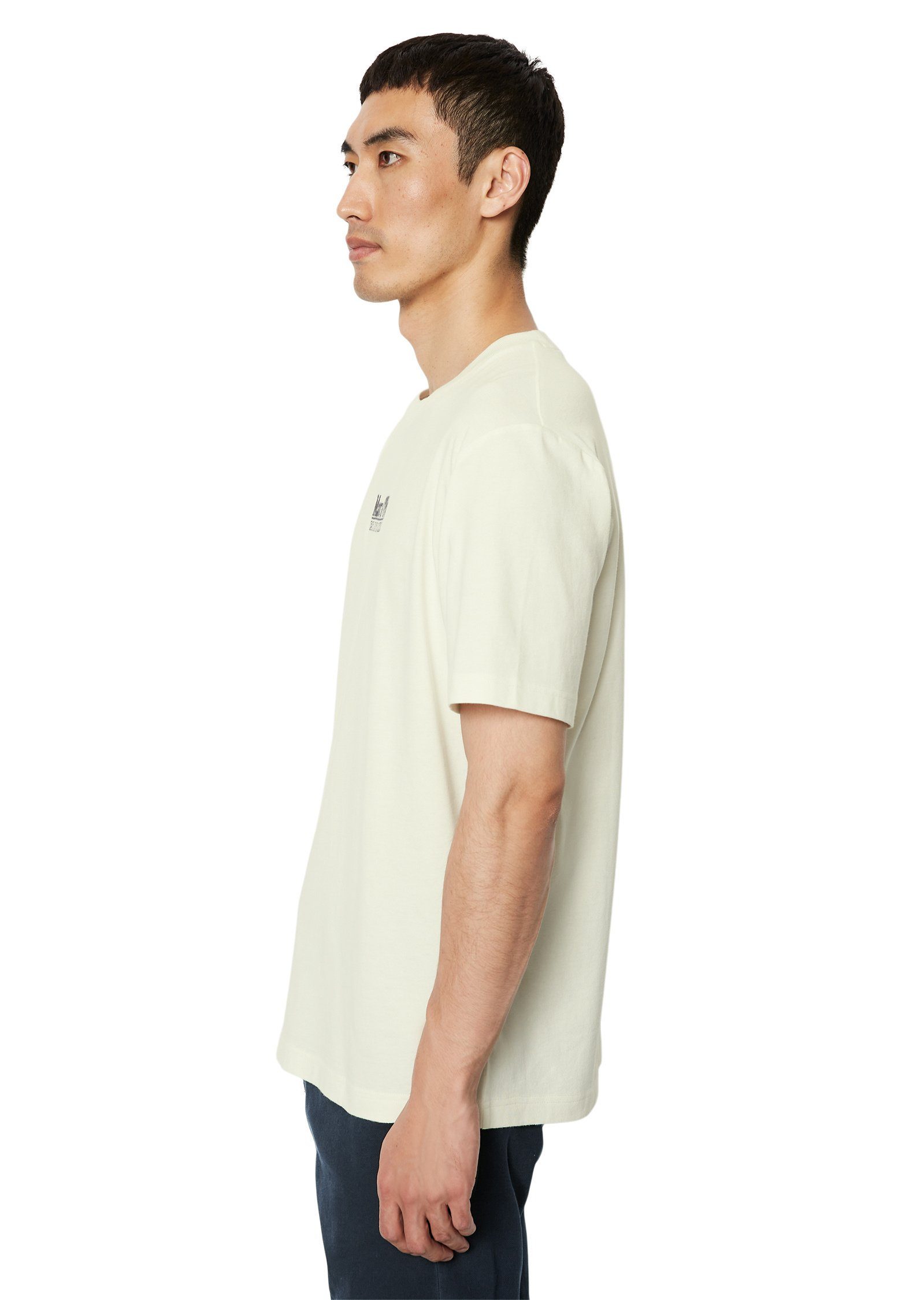 wollweiß T-Shirt mittelschwerem Marc O'Polo Bio-Baumwoll-Jersey aus