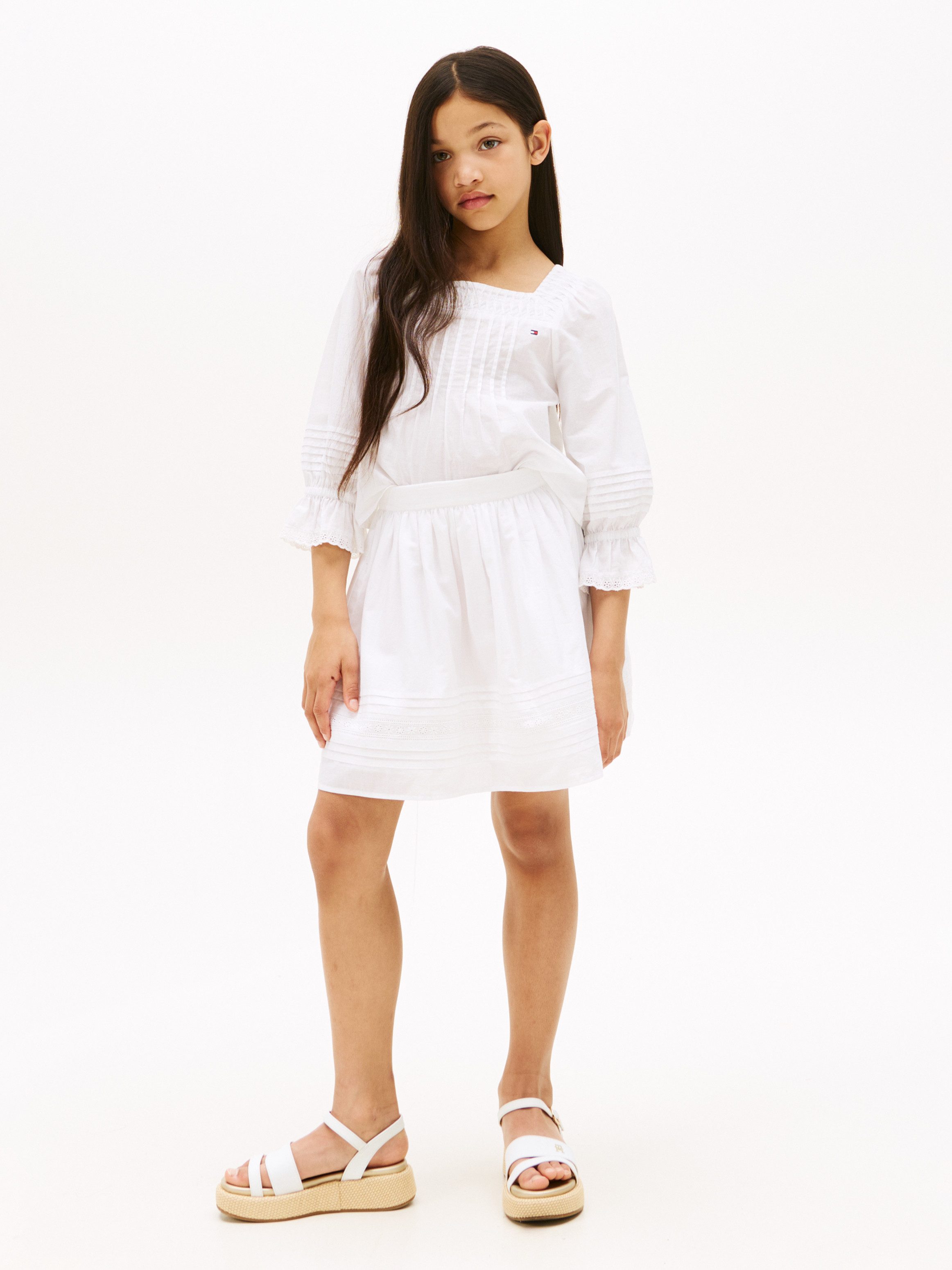 Tommy Hilfiger Webrock EMBROIDERED TAPE SKIRT für Kinder bis 16 Jahre, mit Stickerei