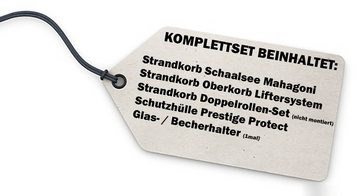 bene living Strandkorb Schaalsee 2-Sitzer Mahagoni - PE grau - Modell 537, BxTxH: 125x80x170 cm, Volllieger ca. 175 Grad, Ostsee-Strandkorb Komplettset, inkl. Liftersystem