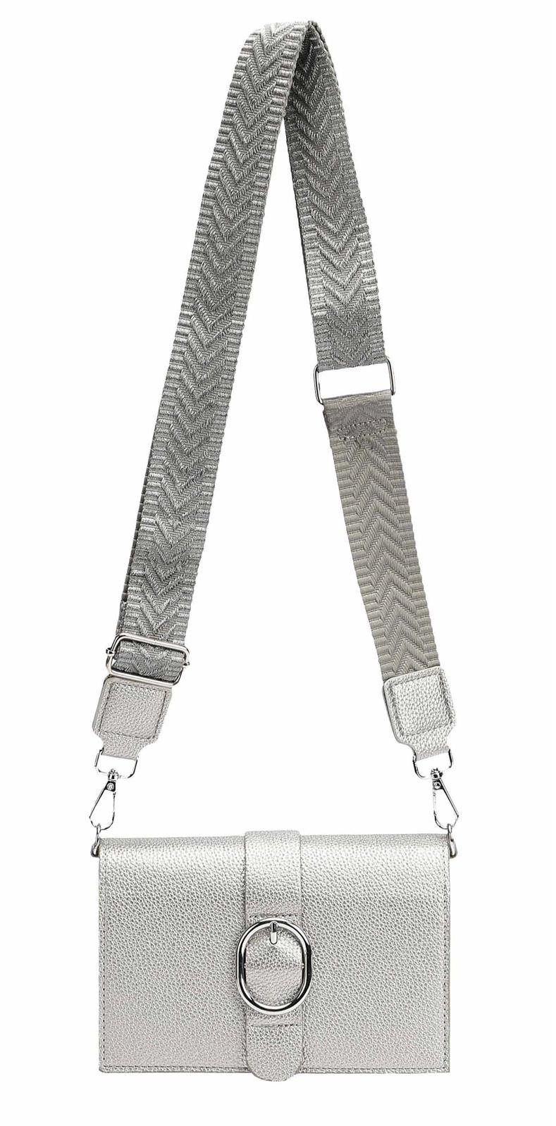 ITALYSHOP24 Schultertasche Damen CROSS OVER BODY Brusttasche Umhängetasche Clutch mit Geldbörse (kleine Gürtel-Tasche, 3 getrennte Fächer, breites Gurt, Kartenetui), Bodybag Geldtasche Muster Taschengurt, Handyfach, Leder Optik, leicht